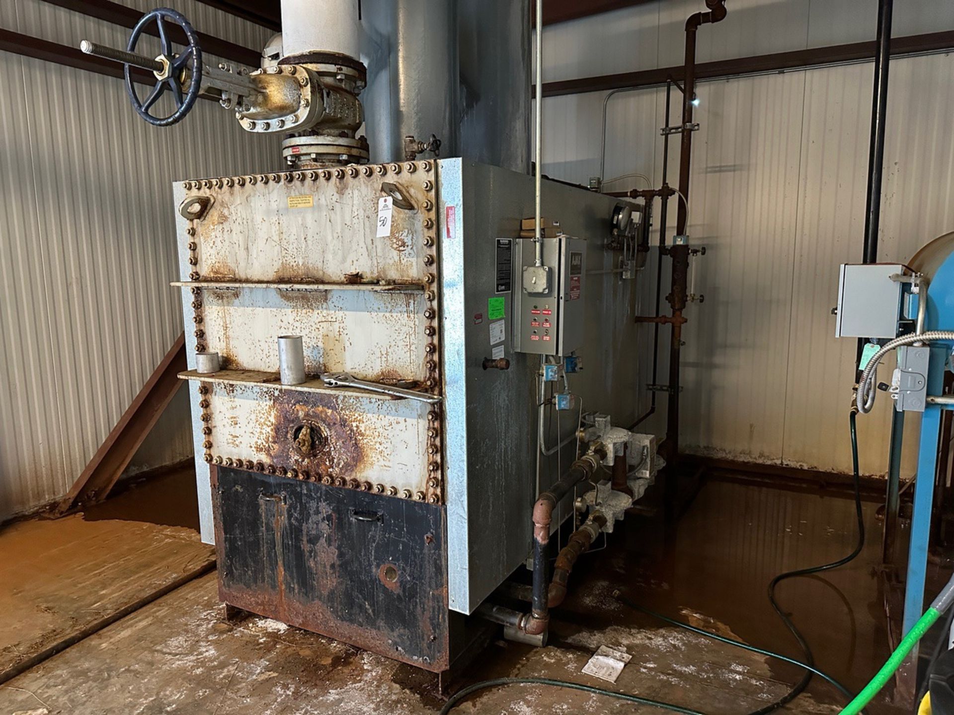 Ajax 150 PSI Natural Gas Steam Boiler with Blowdown and Treatment Tanks, Model | Rig Fee $1200 - Image 2 of 7