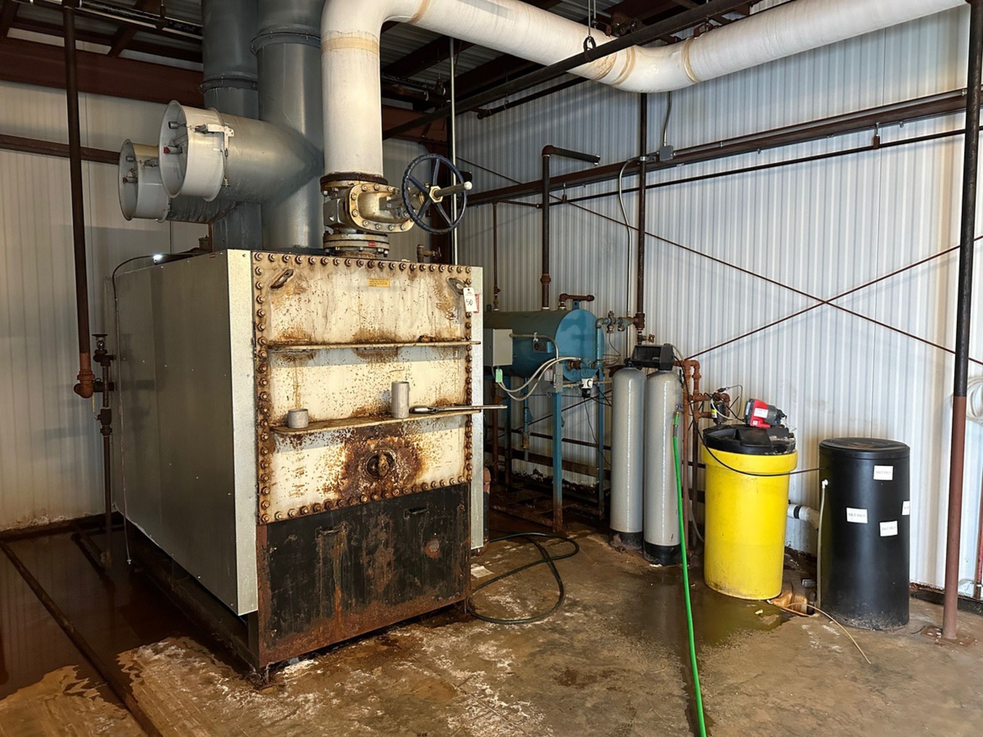 Ajax 150 PSI Natural Gas Steam Boiler with Blowdown and Treatment Tanks, Model | Rig Fee $1200