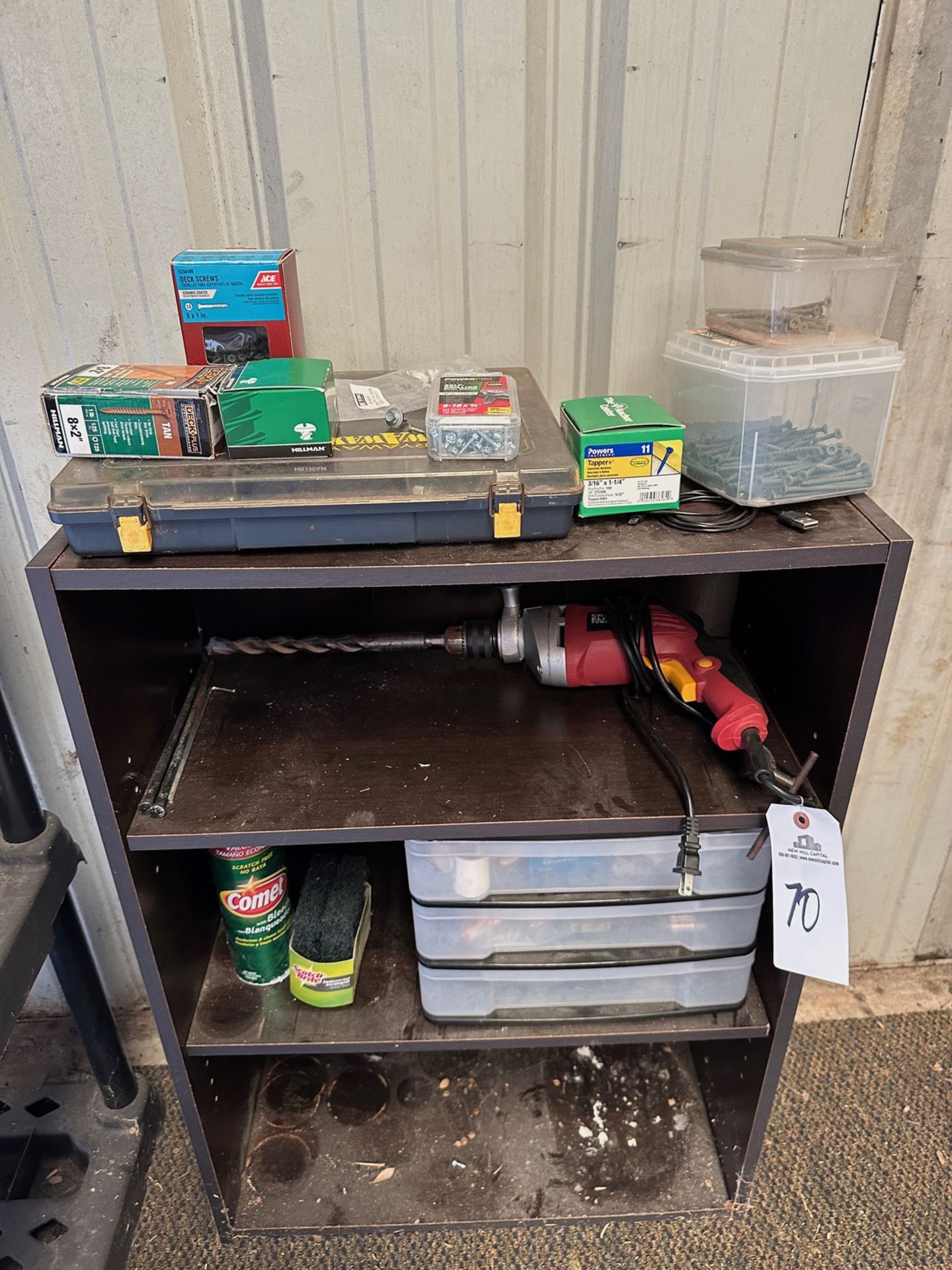 Lot of Shelving Units with Chicago Electric Drill and Contents | Rig Fee $100 - Image 2 of 3