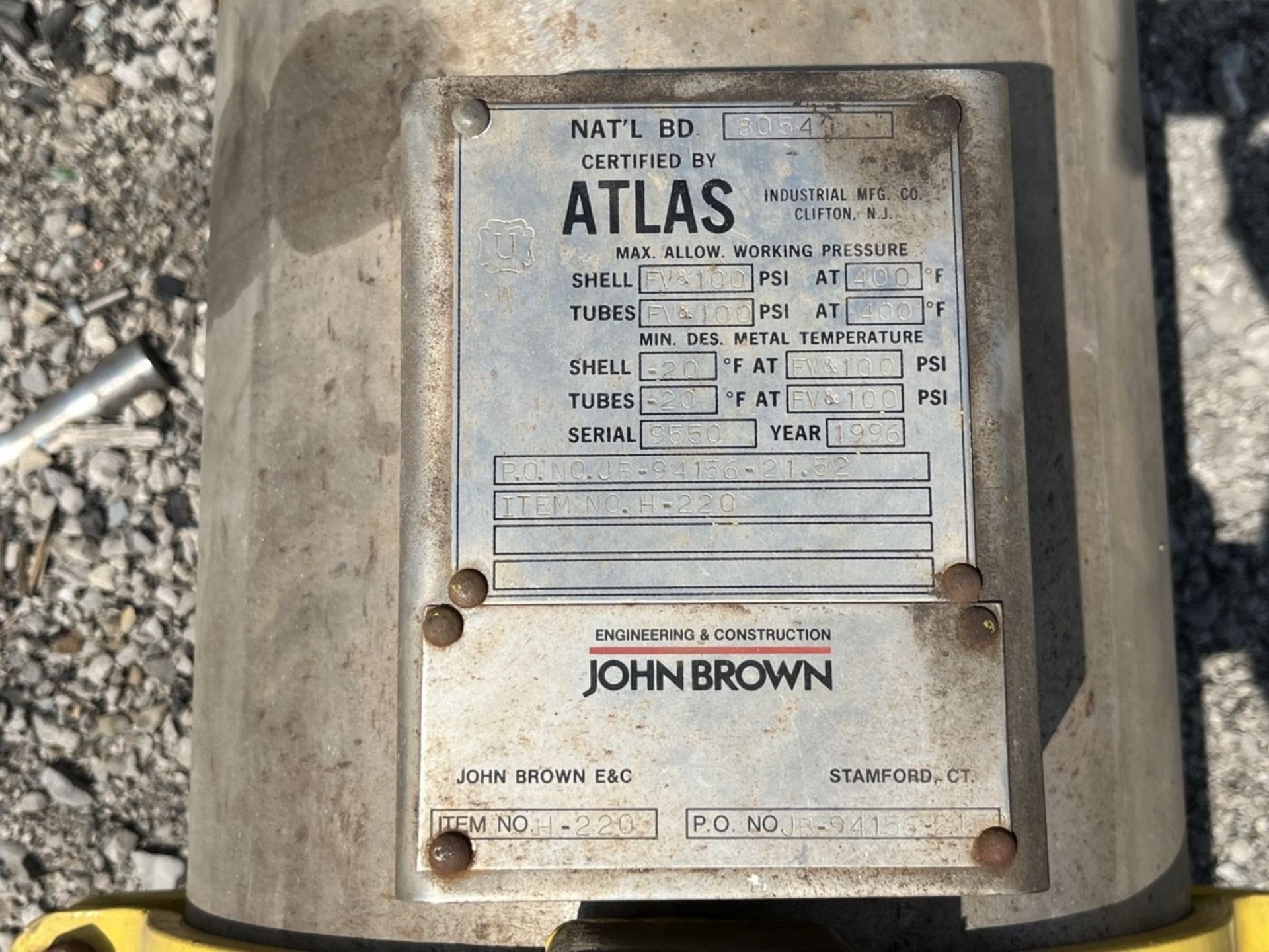 286 Sq Ft Atlas Shell and Tube Heat Exchanger, With (106).75" Diameter X | Rig Fee $500 - Image 2 of 6