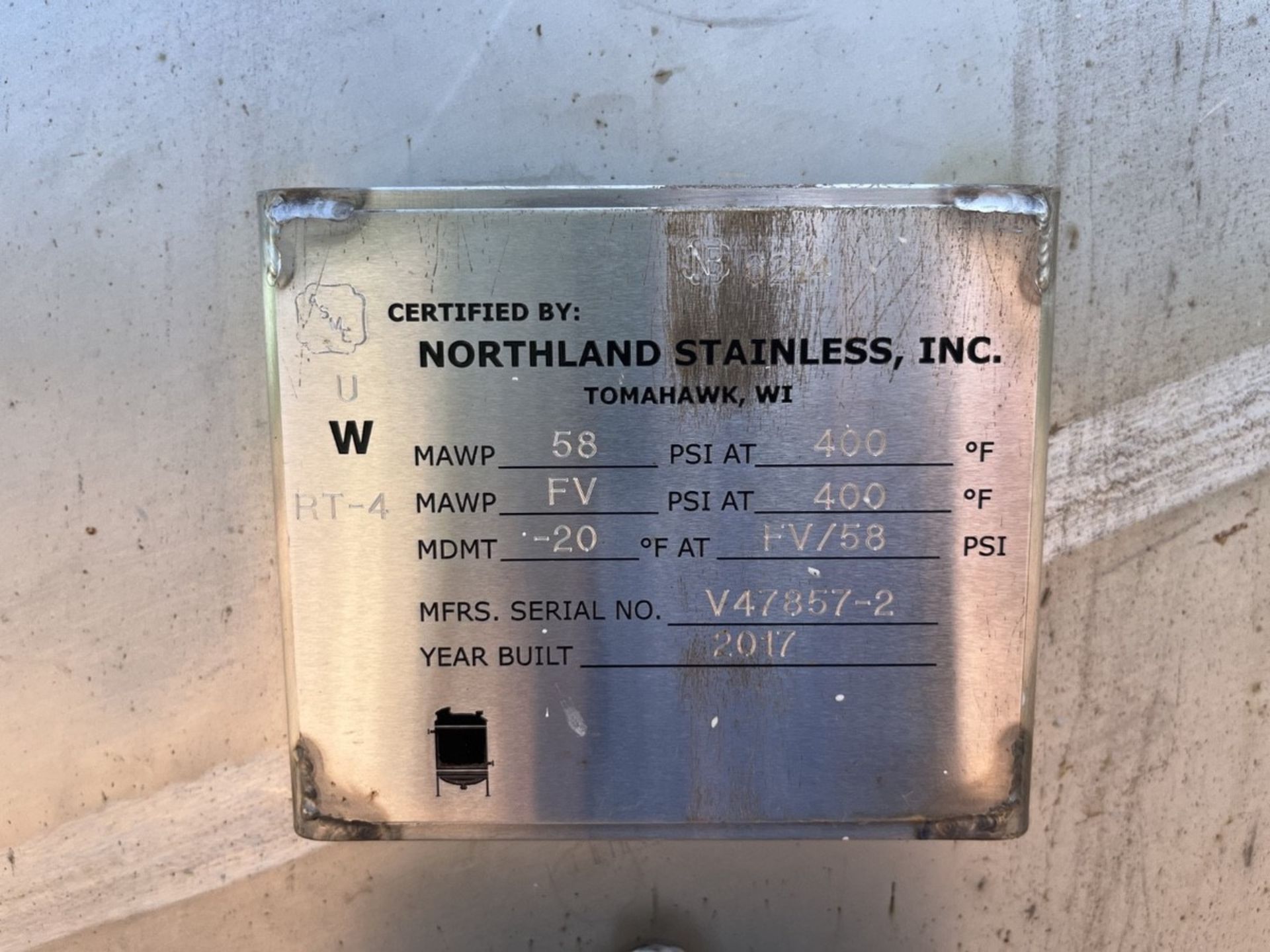 6,500 Gallon Northland Horizontal Receiver Tank, Alloy 2205 Stainless Ste | Rig Fee $1250 - Image 3 of 9