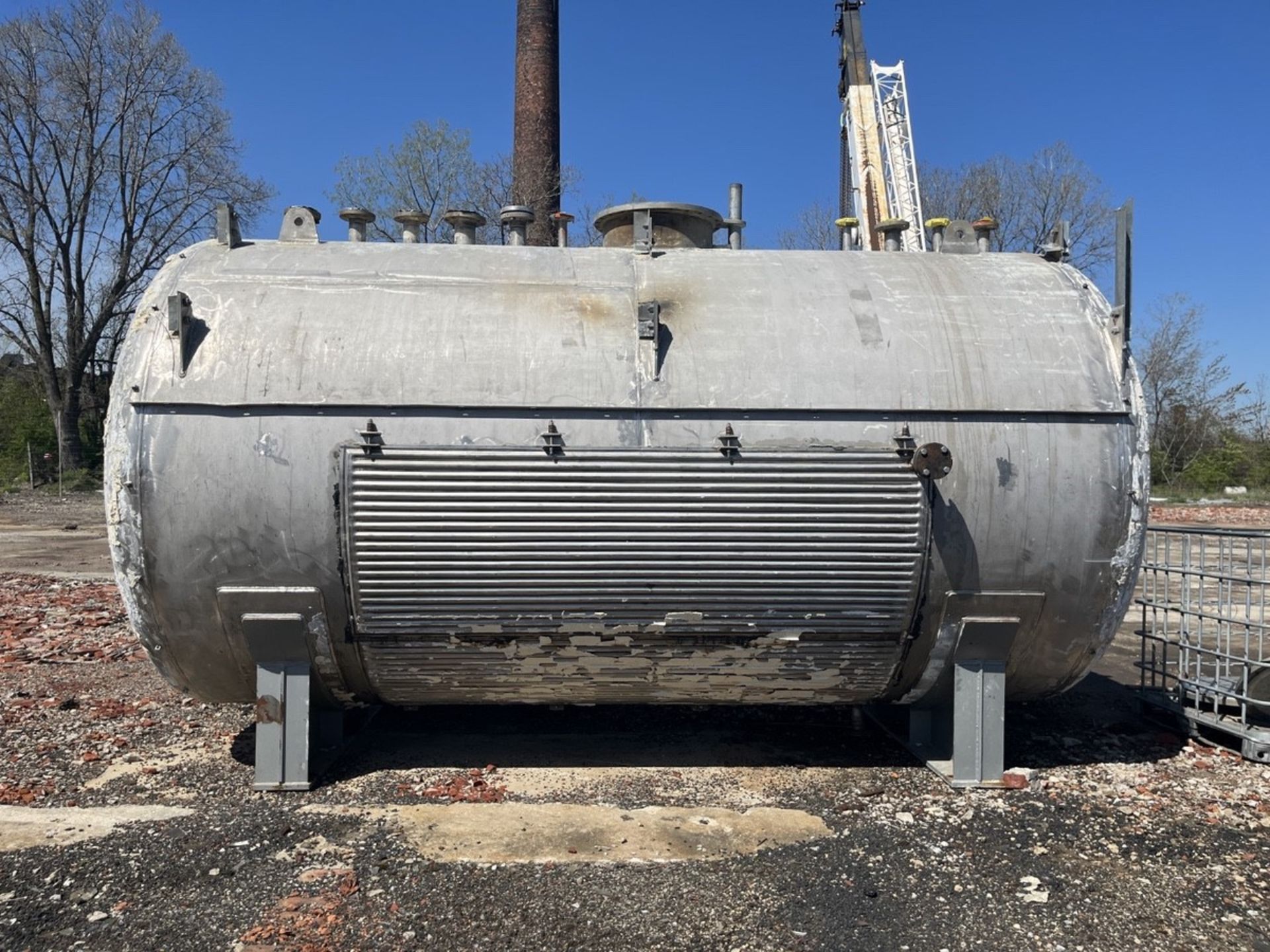 5,000 Gallon Industrial Alloy Horizontal Receiver Tank, 304L Stainless St | Rig Fee $750 - Image 4 of 12