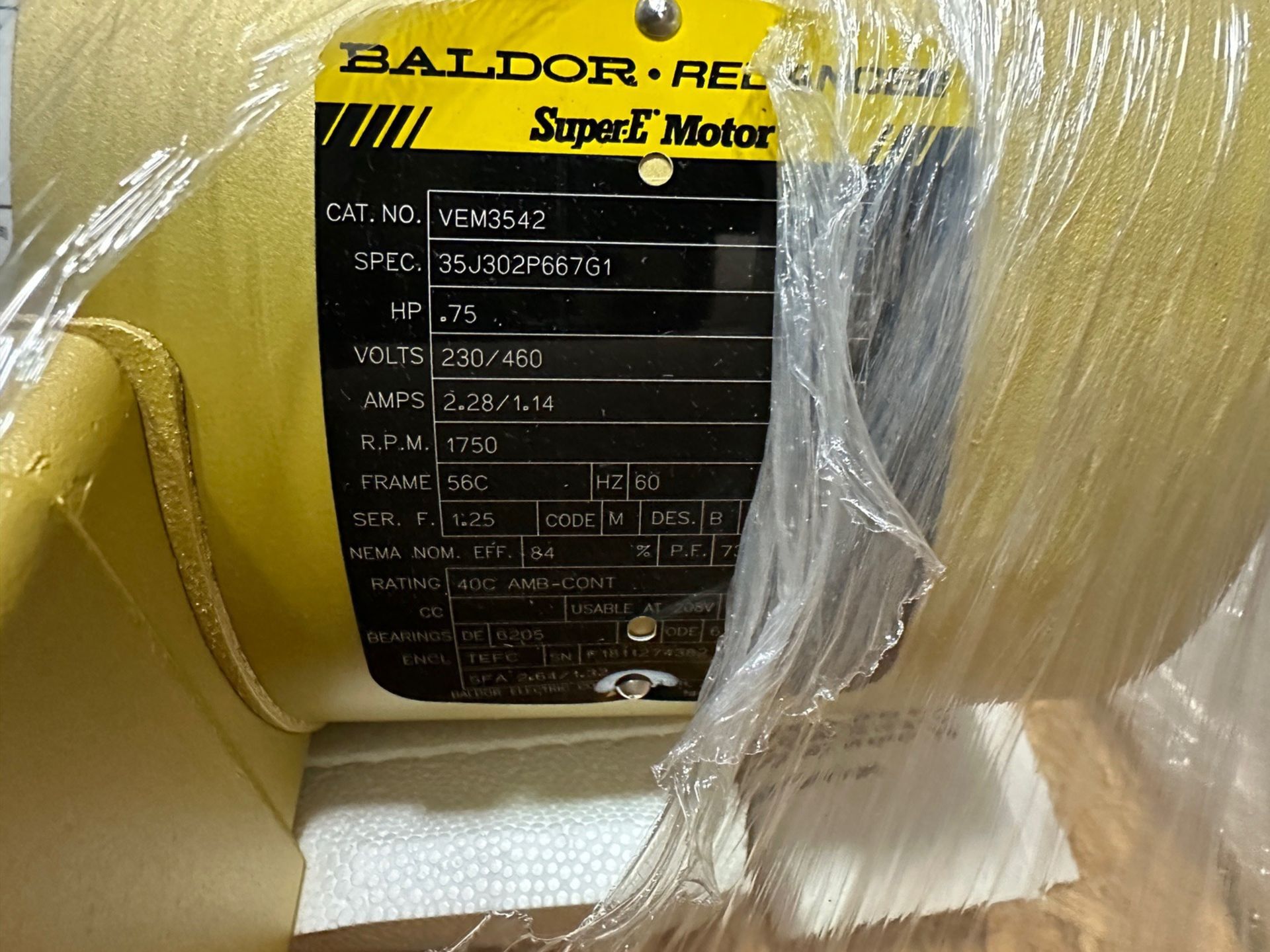 Baldor Reliance .75 HP Super-E Industrial Motor (Brand New) | Rig Fee $10 - Image 2 of 2