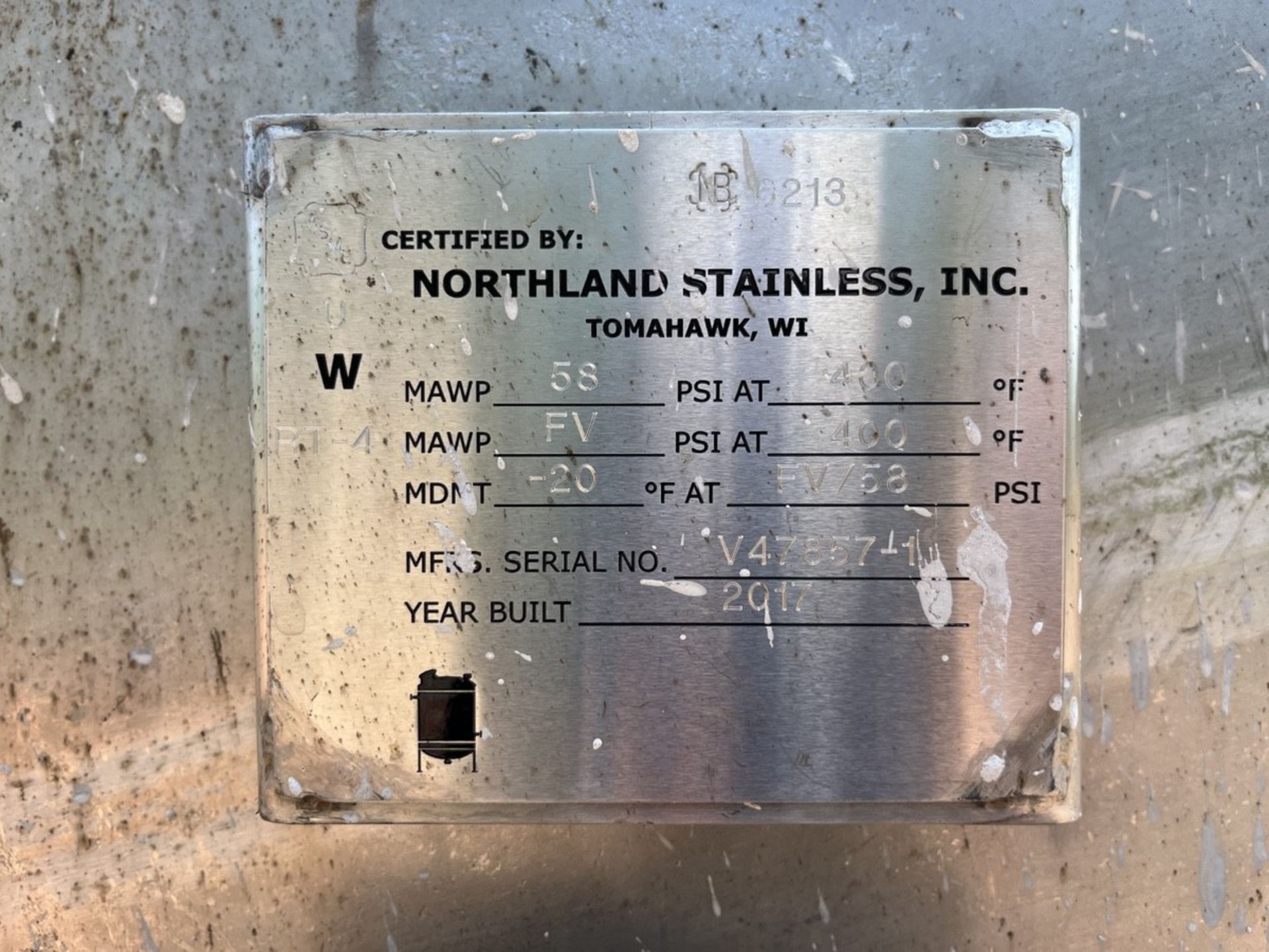 6,500 Gallon Northland Horizontal Receiver Tank, Alloy 2205 Stainless Ste | Rig Fee $1250 - Image 3 of 9