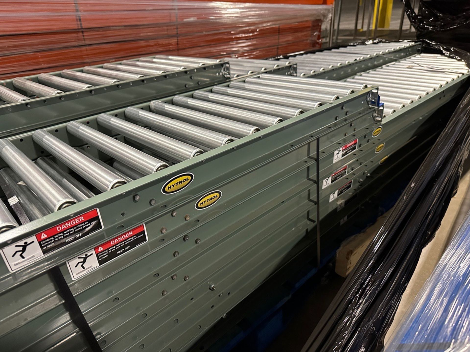 Lot of (10) Hytrol Roller Conveyor Sections - Approx. 16" Roller and 10' Length and | Rig Fee $50 - Image 2 of 2