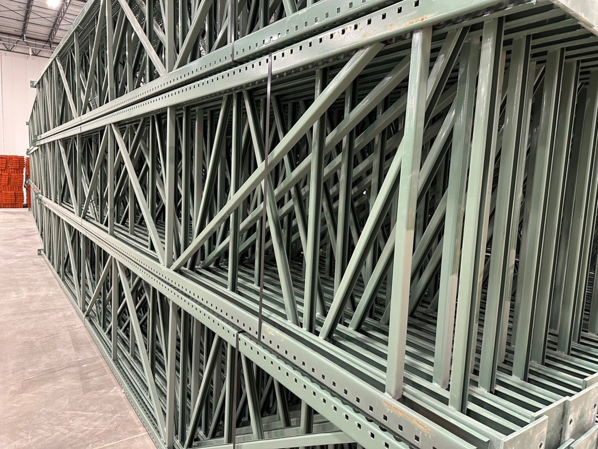 Interlake Mecalux 30' x 42" Teardrop Pallet Racking Uprights, 3x3 Columns | Rig Fee $100 - Image 3 of 3