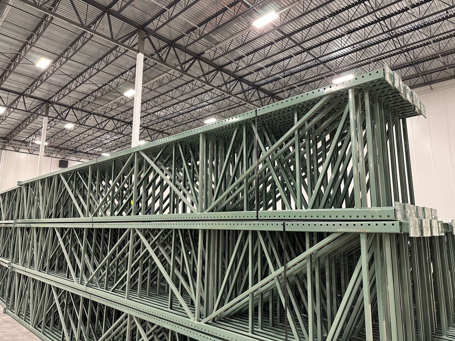 Interlake Mecalux 30' x 42" Teardrop Pallet Racking Uprights, 3x3 Columns | Rig Fee $100 - Image 3 of 3