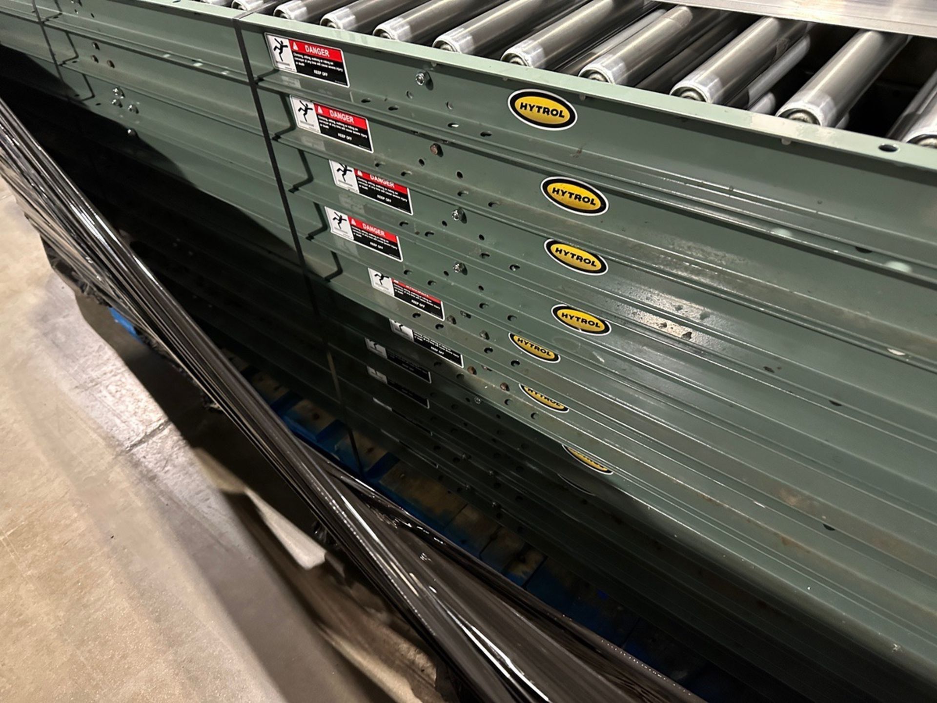 Lot of (20) Hytrol Roller Conveyor Sections - Approx. 16" Roller and 10' Length | Rig Fee $75 - Image 2 of 2