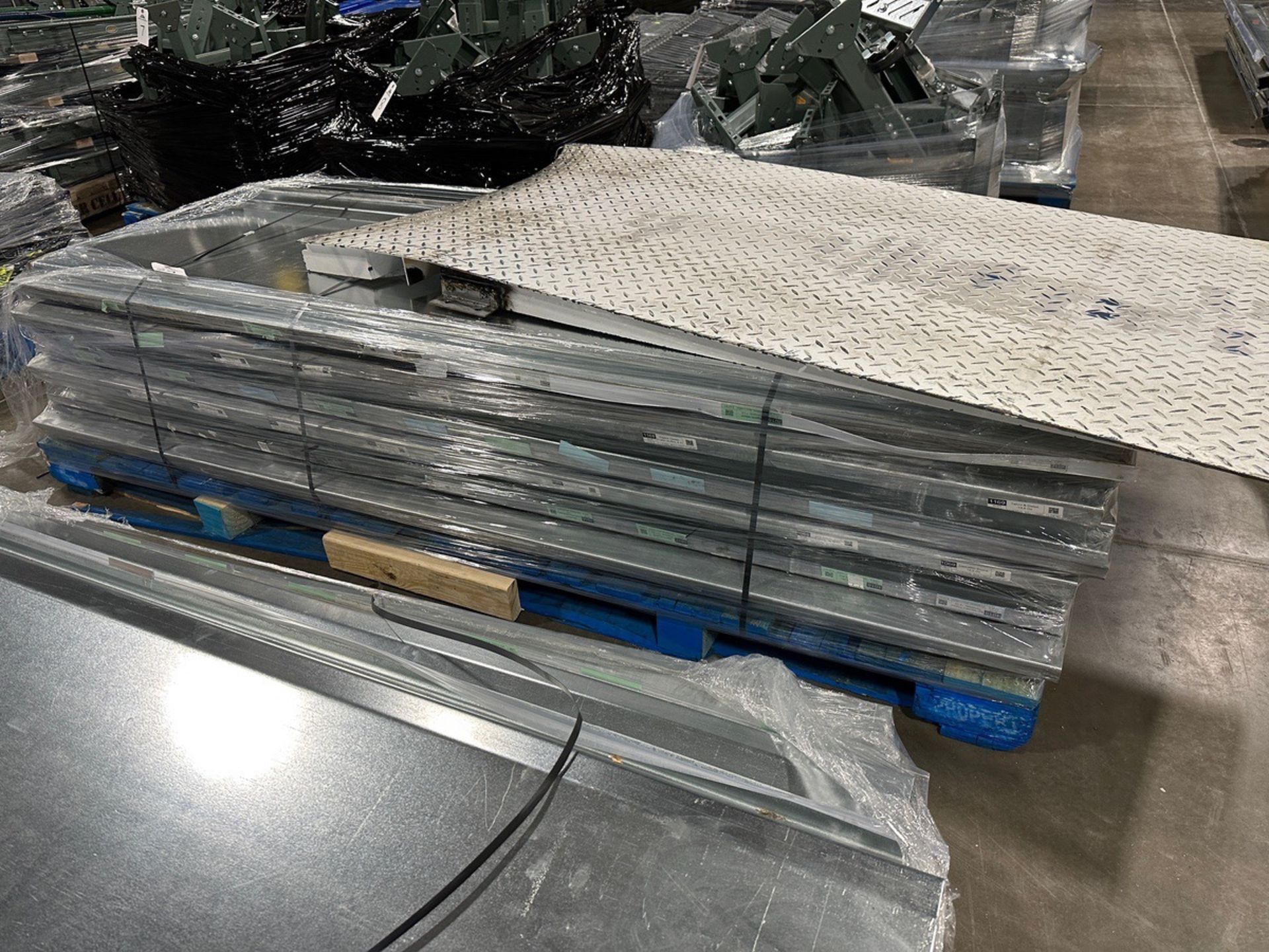 Lot of Approx. (60) Metal Shelves - 25" Deep x 95" Wide | Rig Fee $50