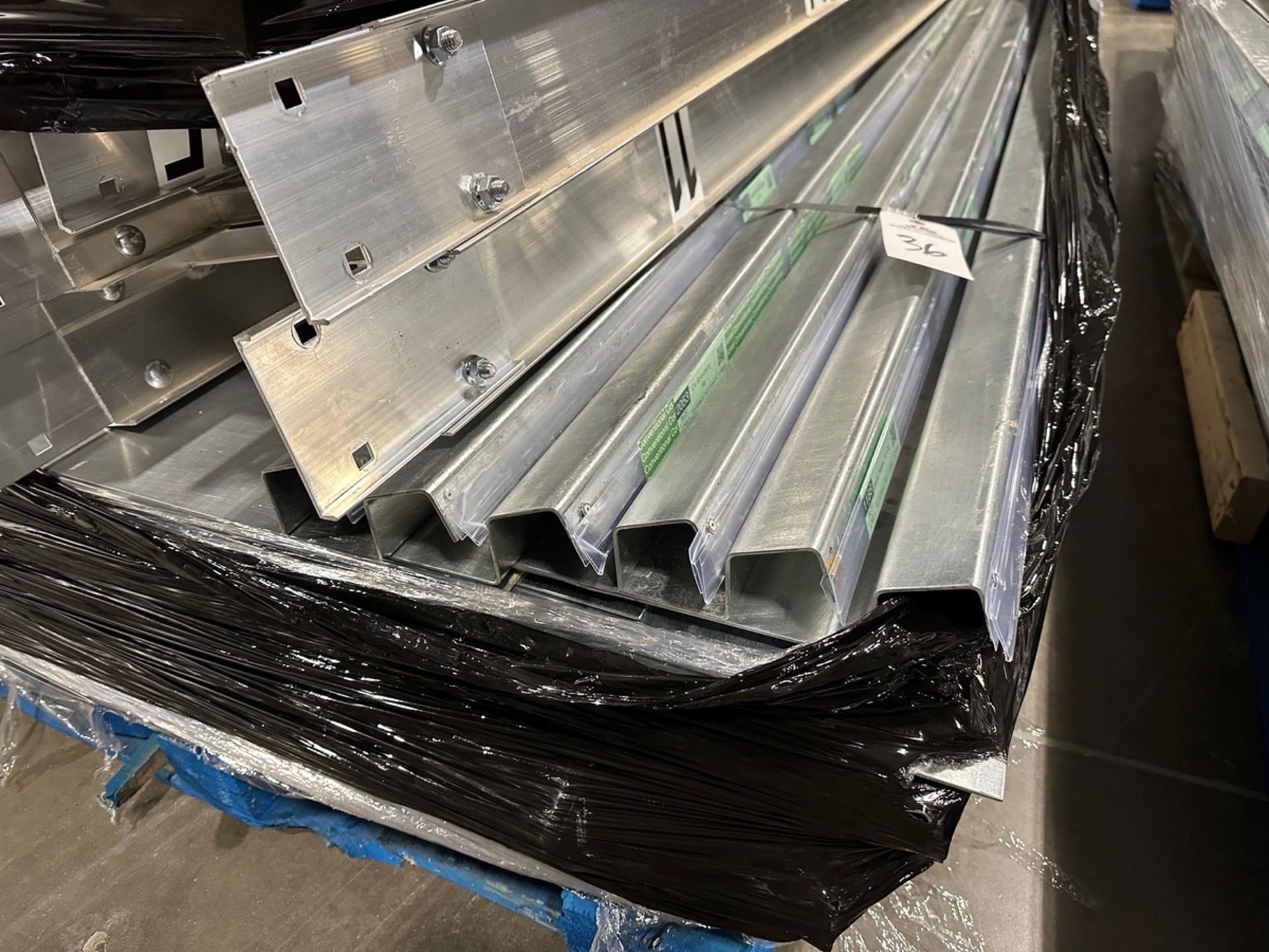 Lot of Approx. (30) Metal Shelves - 25" Deep x 95" Wide | Rig Fee $50