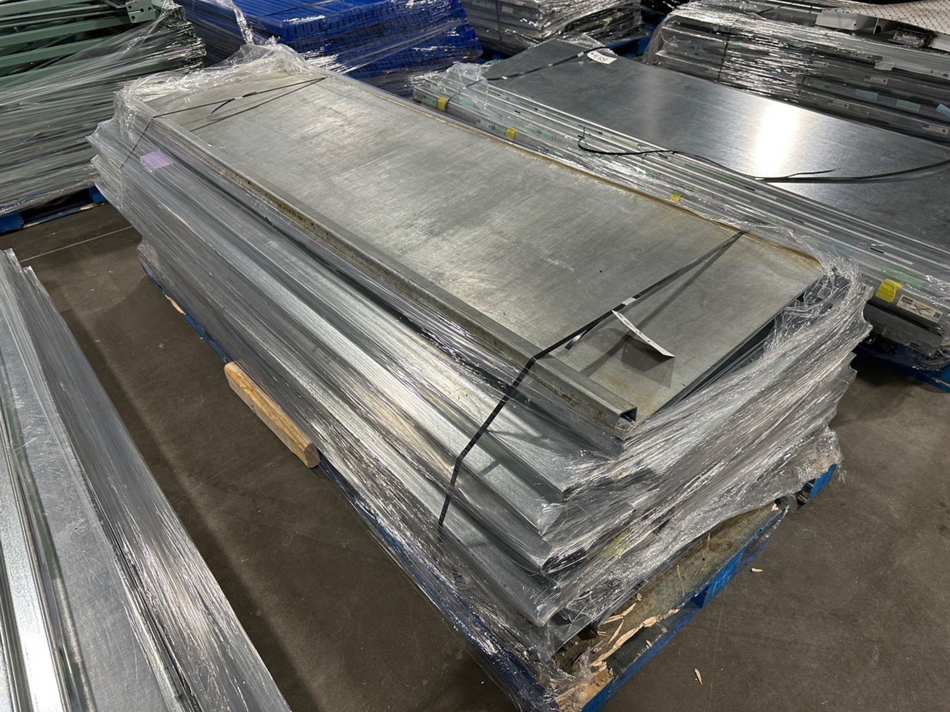 Lot of Approx. (80) Metal Shelves - 25" Deep x 95" Wide | Rig Fee $50