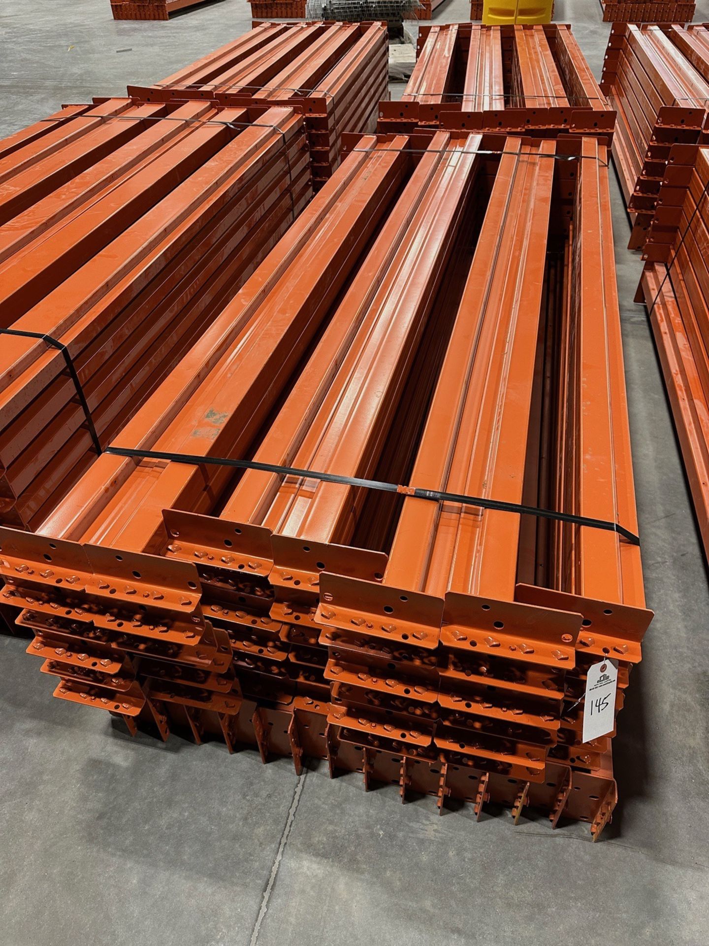 Interlake Mecalux 8' Wide Teardrop Pallet Racking Step Load Beams, 4" Face Height | Rig Fee $50