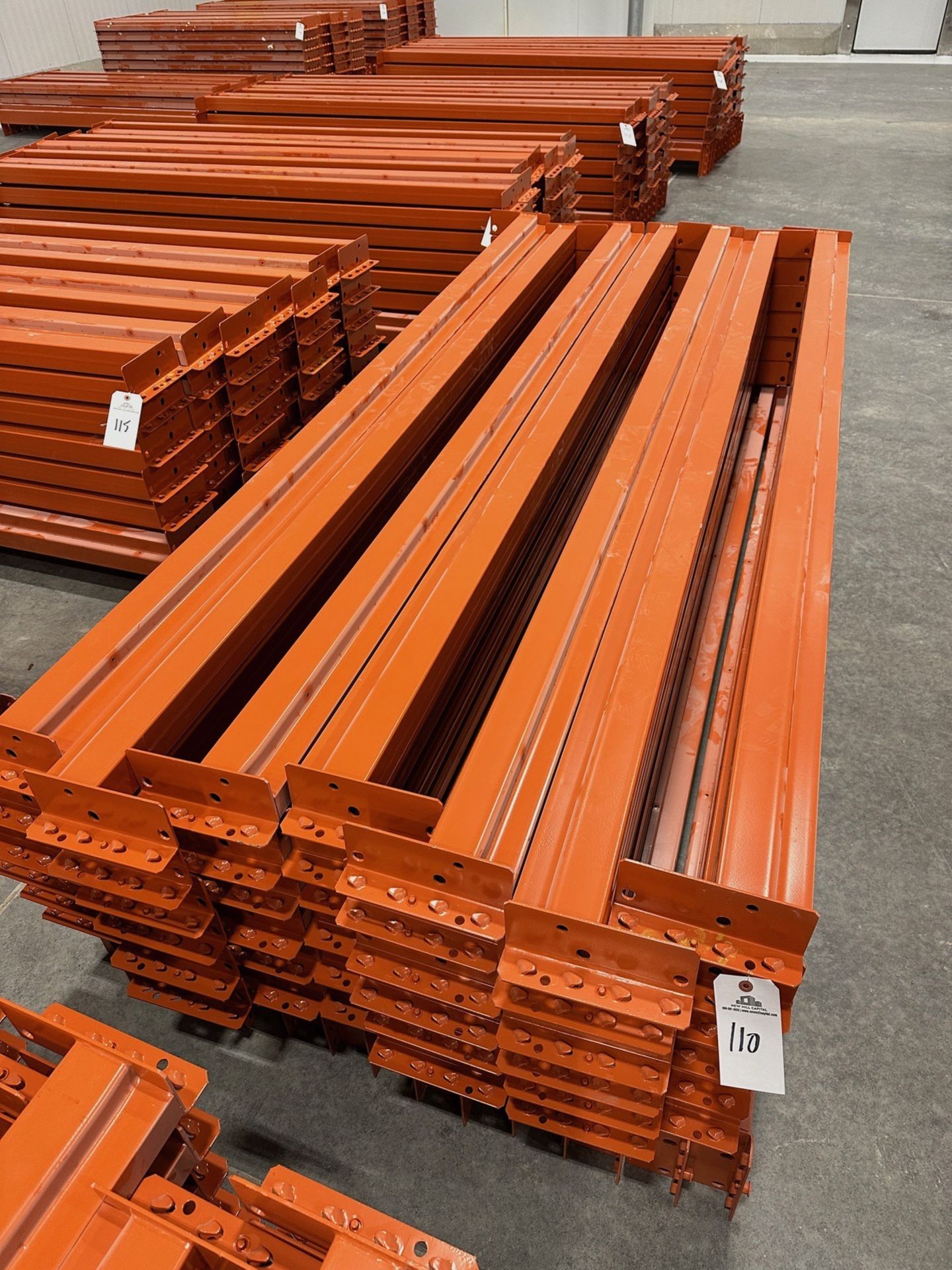 Interlake Mecalux 8' Wide Teardrop Pallet Racking Step Load Beams, 4" Face Height | Rig Fee $50