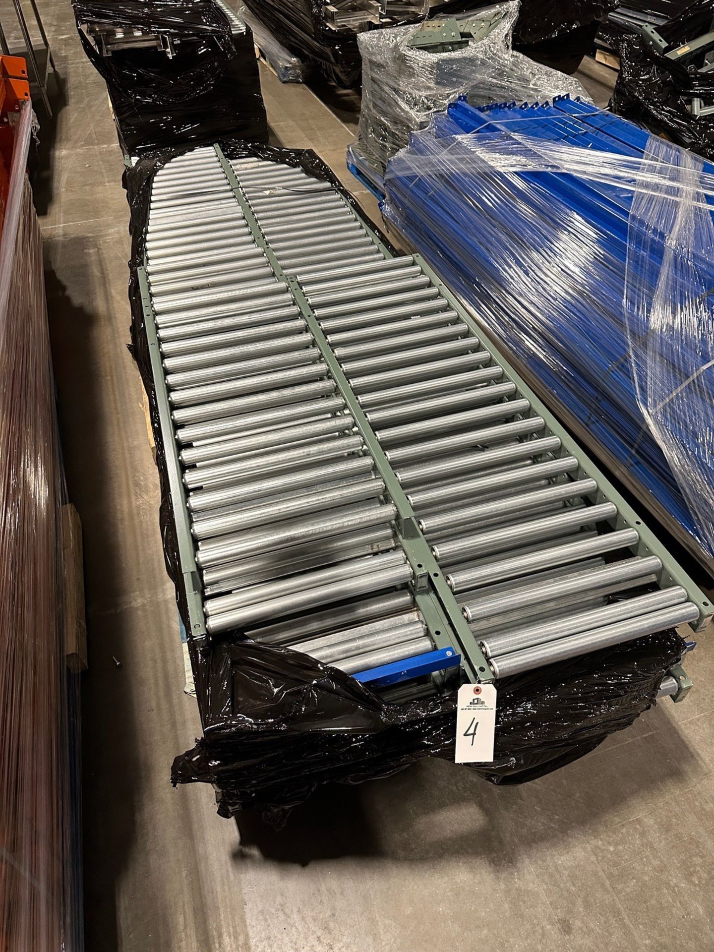 Lot of (10) Hytrol Roller Conveyor Sections - Approx. 16" Roller and 10' Length and | Rig Fee $50