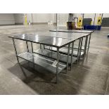 Lot of (4) Stainless Steel Tables - Approx. 2' x 6' | Rig Fee $50