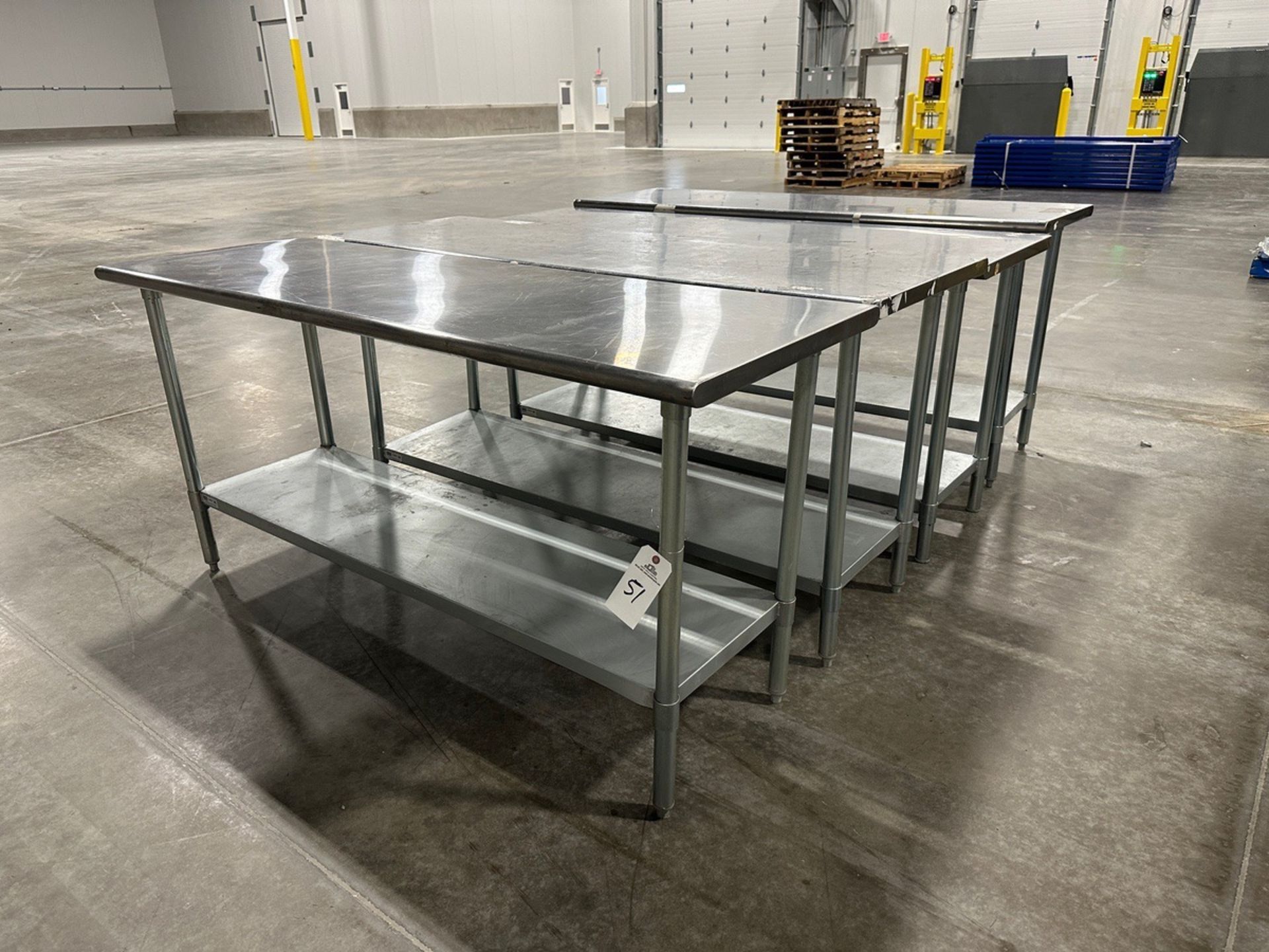 Lot of (4) Stainless Steel Tables - Approx. 2' x 6' | Rig Fee $50