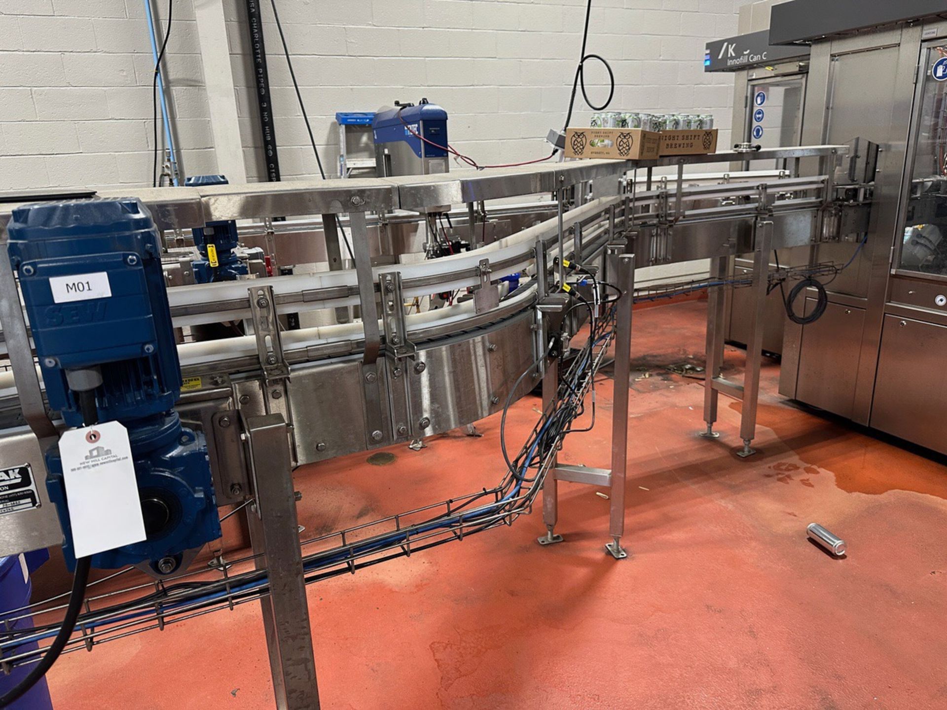 UniPak Slight Curve Covered Conveyor from Air Rinser to Canning Machine - Model 600 | Rig Fee $650 - Image 2 of 4