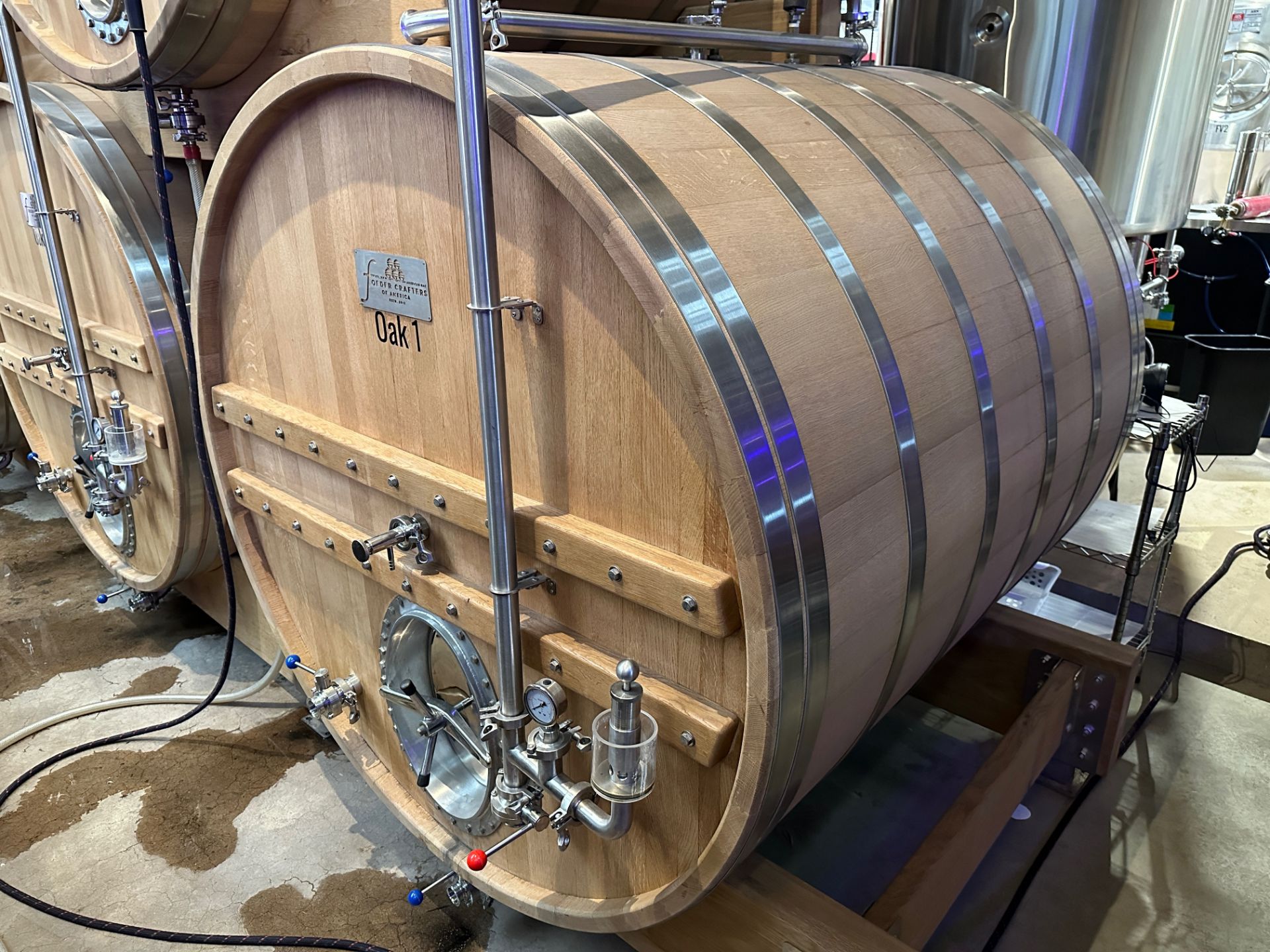 Foeder Crafters 20 BBL Horizontal American Oak Foeder with Internal Cooling Fin (Ap | Rig Fee $850