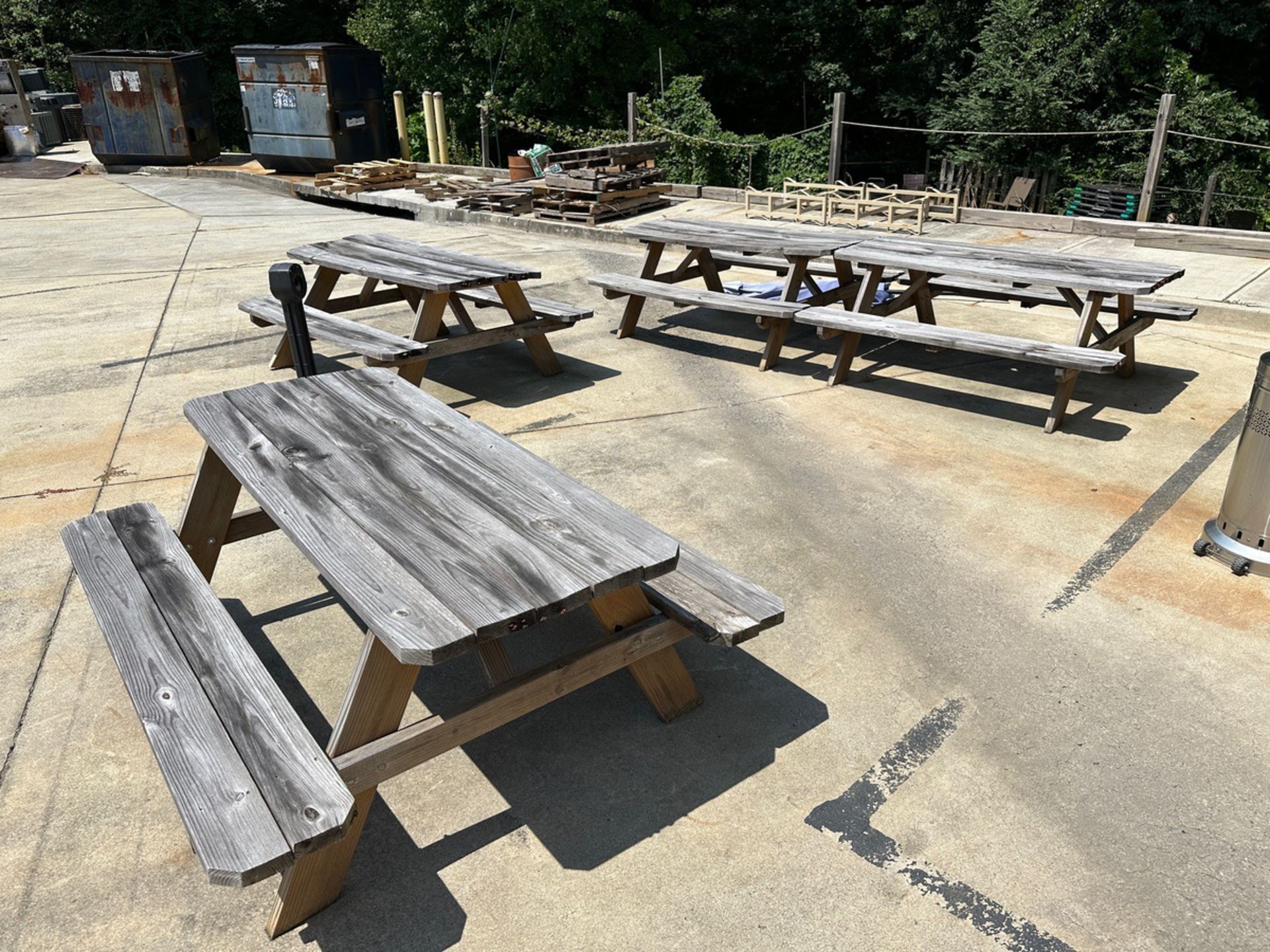 Lot of (5) Picnic Tables (Approx. 28" x 6') | Rig Fee $100 - Image 2 of 2