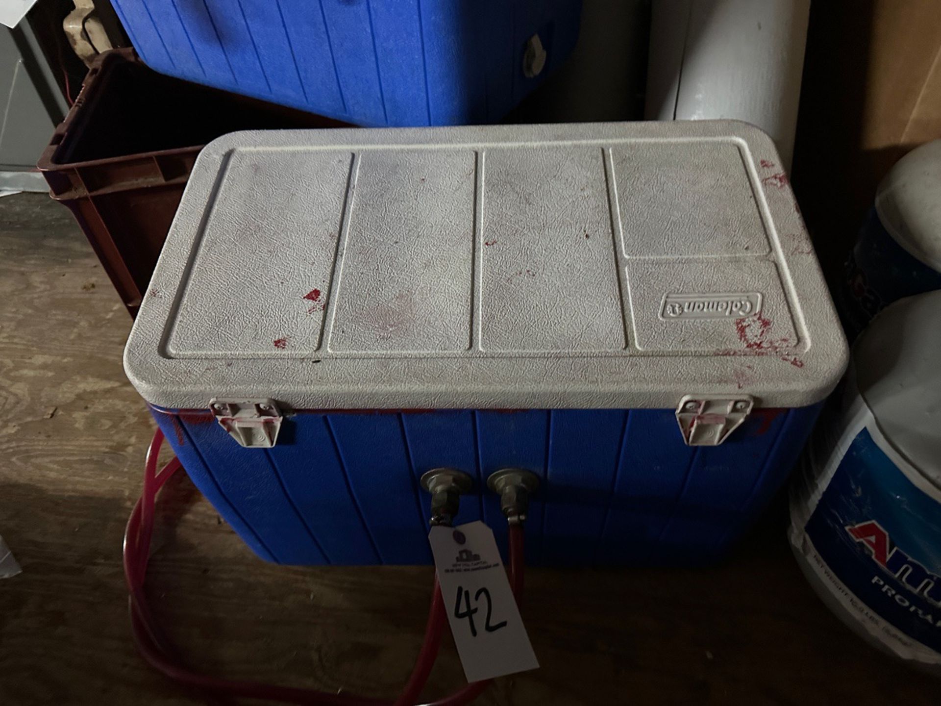 Coleman Jockey Box with Coils, Couplers and Pressure Gauge | Rig Fee $10