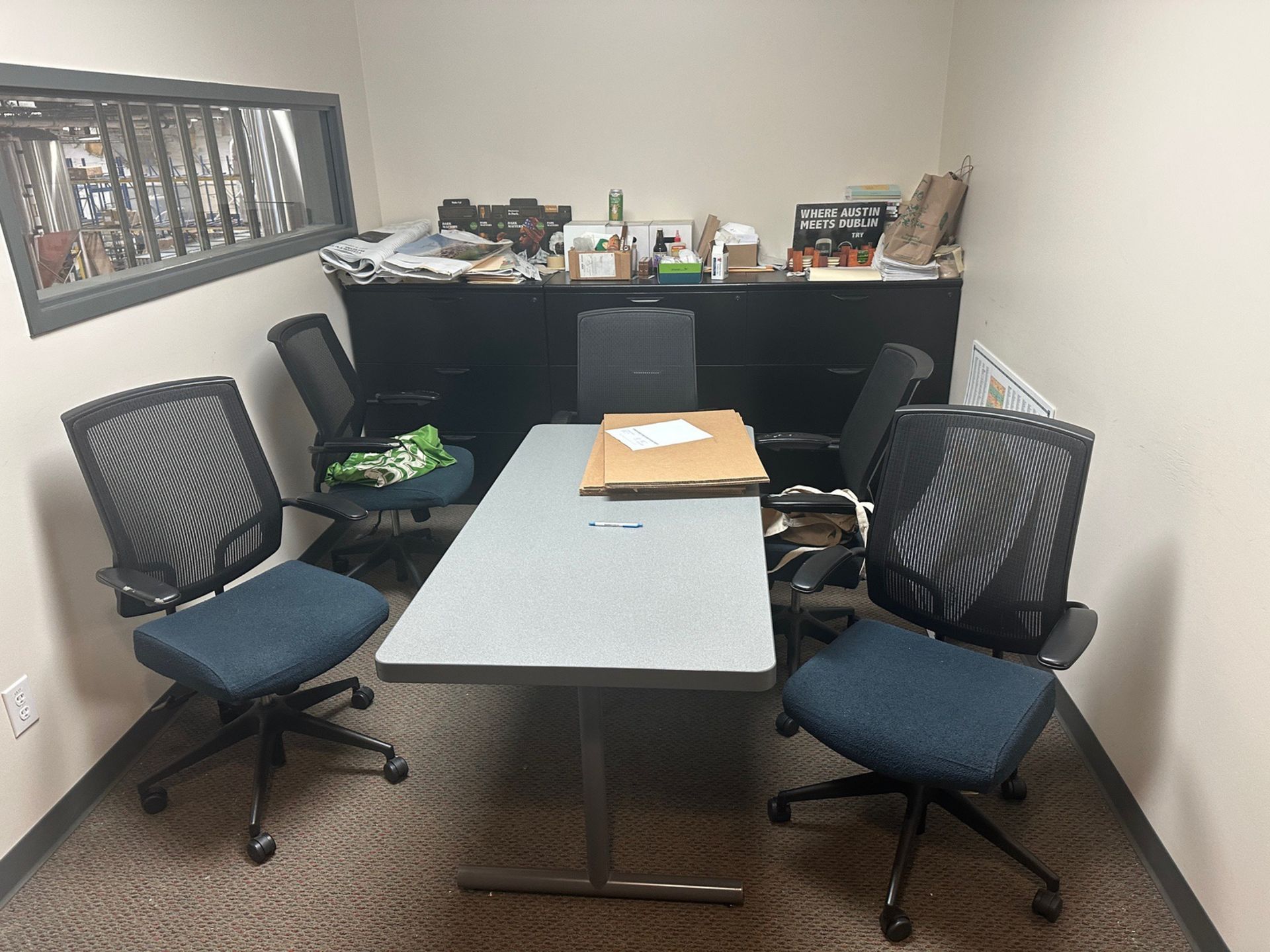 Lot of Contents of Office - 30" x 5' Table - (6) Chairs - File Cabinet Approx. 35" | Rig Fee $225 - Image 5 of 5
