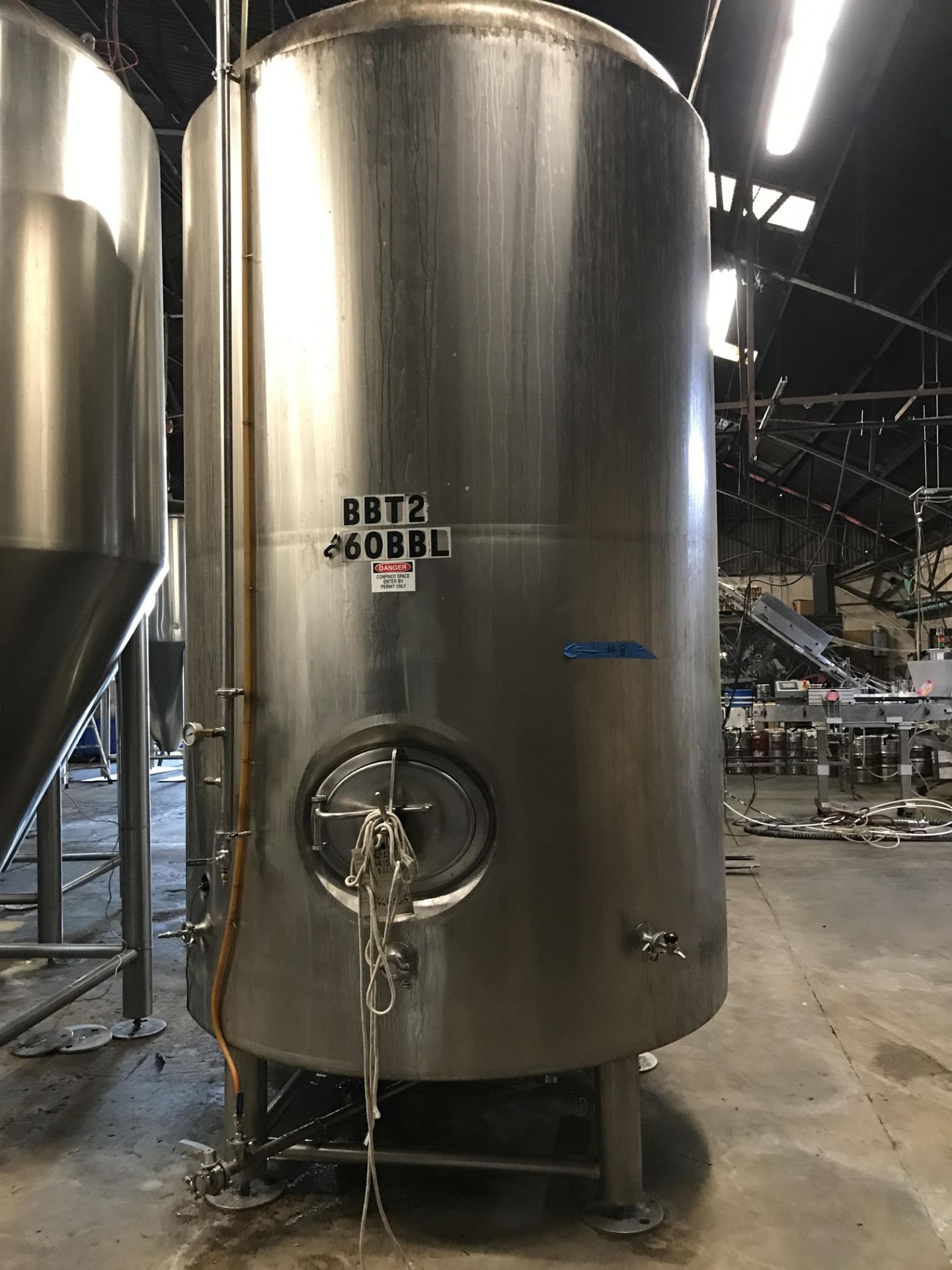 Premier Stainless 60 BBL Stainless Steel Brite Tank - Dish Bottom, Glycol Jacketed, | Rig Fee $750