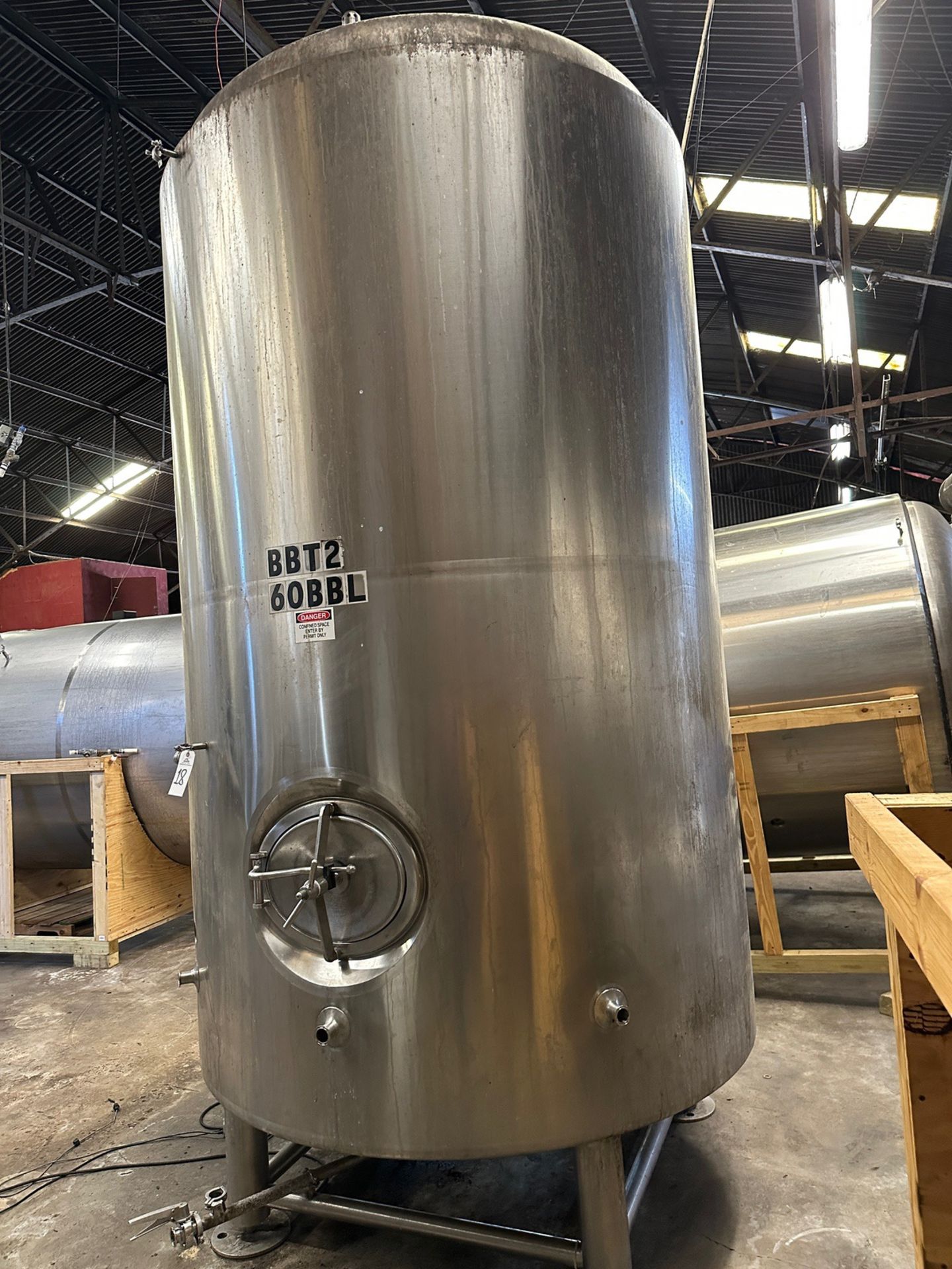 Premier Stainless 60 BBL Stainless Steel Brite Tank - Dish Bottom, Glycol Jacketed, | Rig Fee $750 - Image 3 of 4