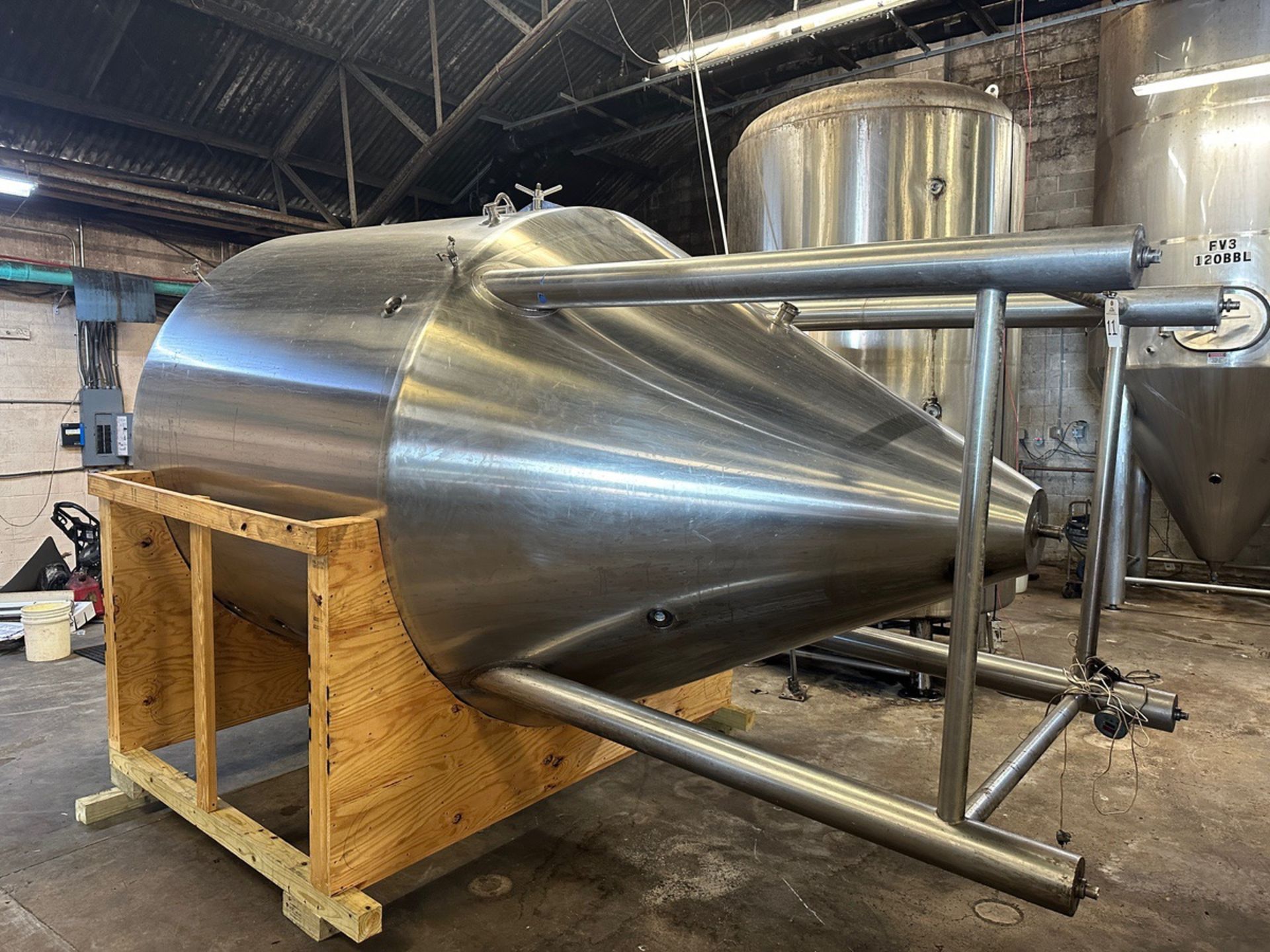 Premier Stainless 60 BBL Stainless Steel Fermentation Tank - Cone Bottom, Glycol Jac | Rig Fee $750 - Image 2 of 4
