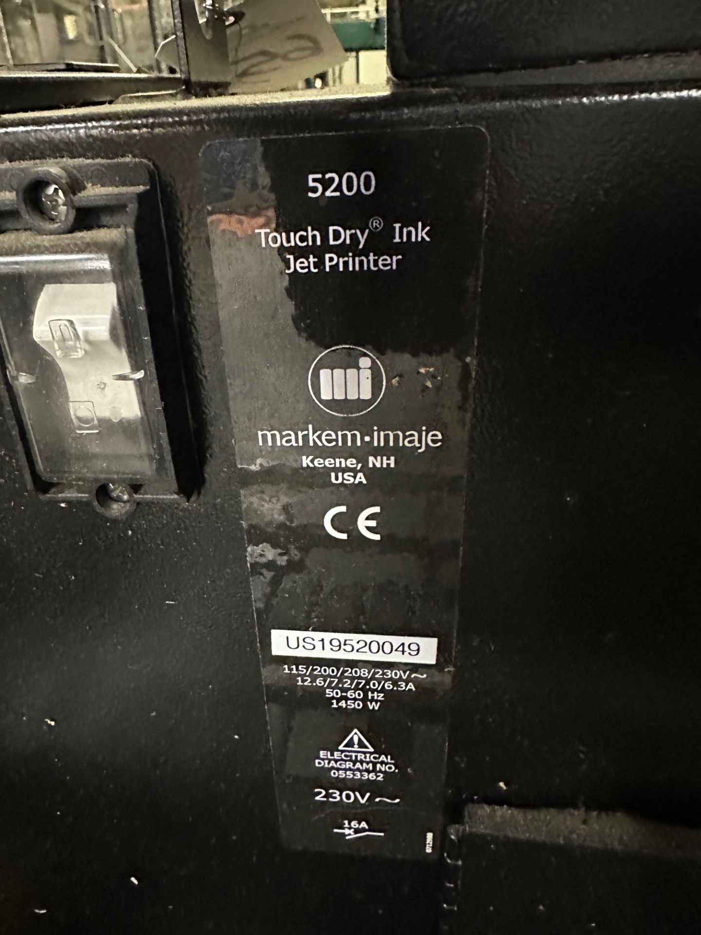 Markem Imaje Model 5200 Touch Dry Ink jet Printer | Rig Fee $150 - Image 4 of 4