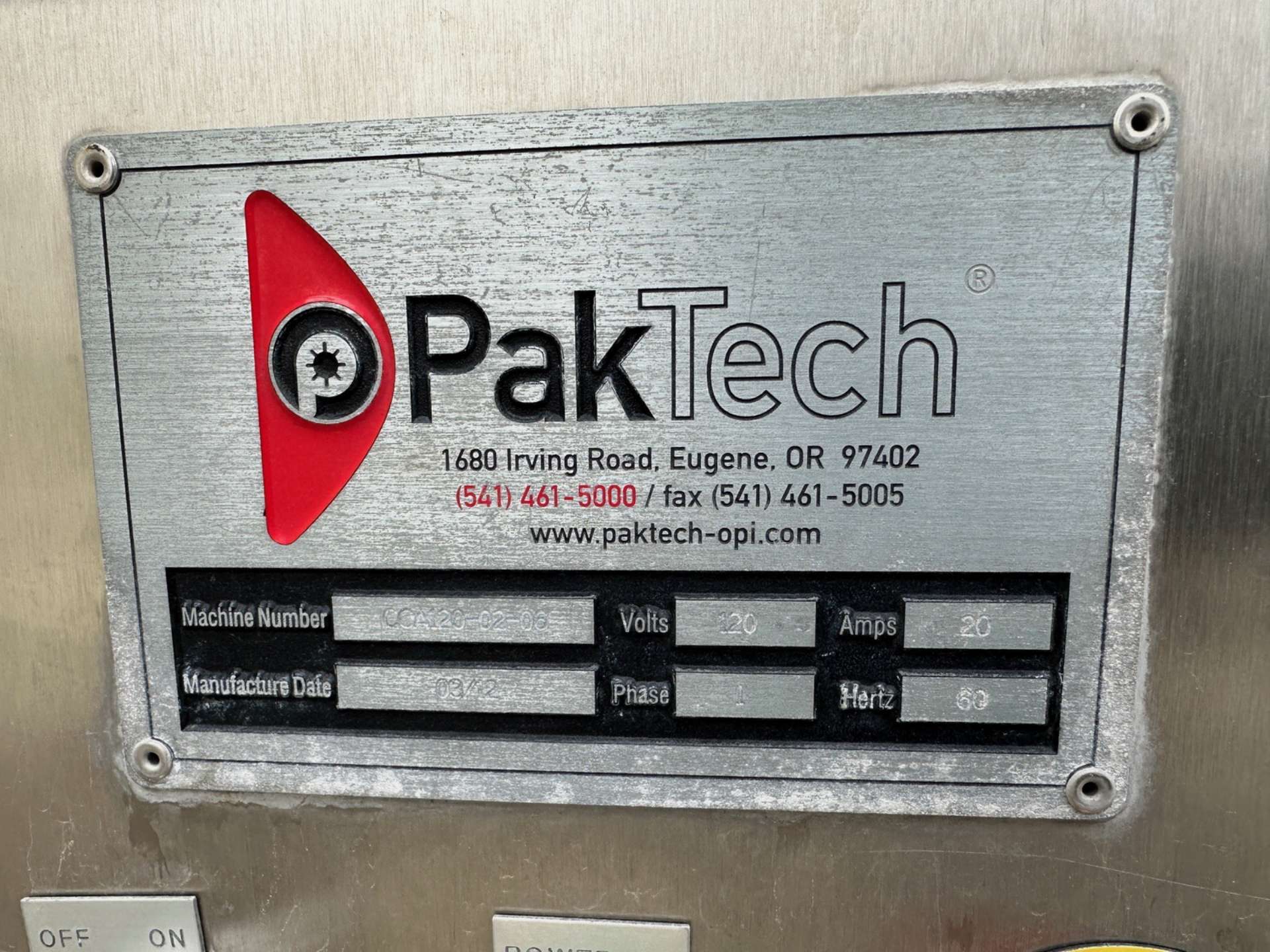 PakTech Model CCA120-02-06 Can Carrier Applicator | Required Rigging ...