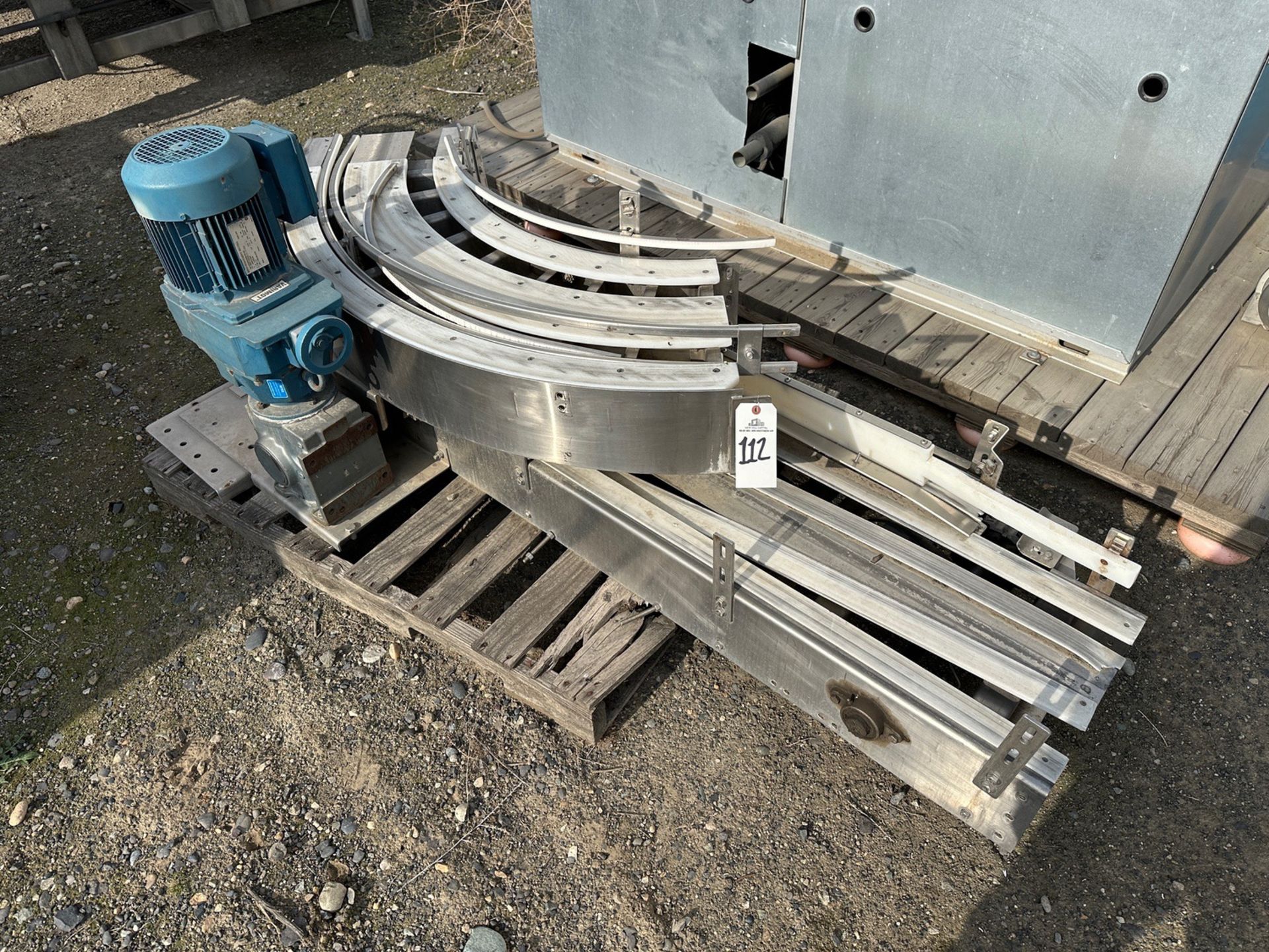 Lot of (2) Pallets of Stainless Steel Conveyor Frames (Approx. 14" Belt) | Rig Fee $225