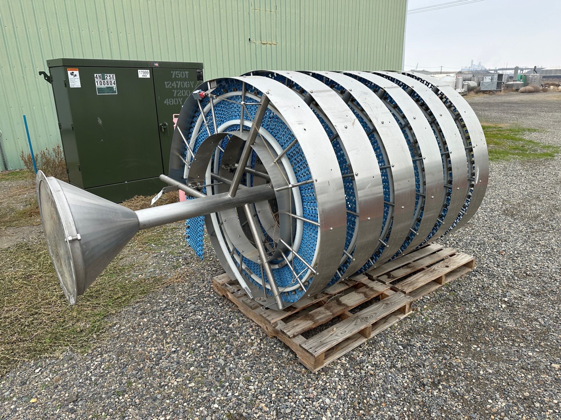 Spiral Cooling Tower Conveyor (Approx. 1' Belt Over Stainless Steel Frame - 64" Dia | Rig Fee $350 - Image 2 of 3