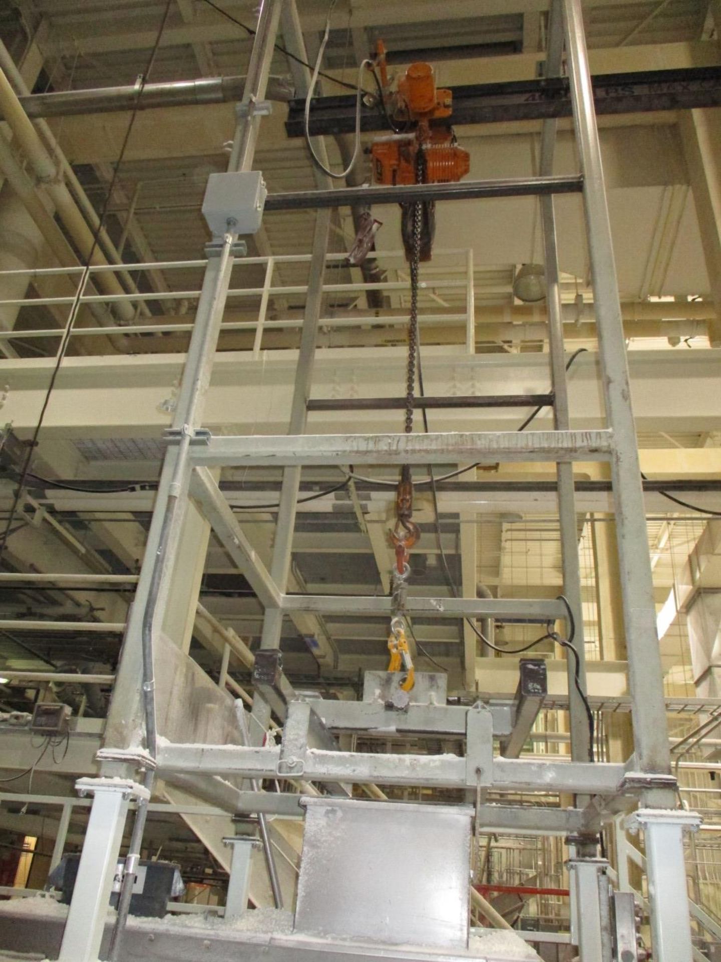 Conveyor Engineering Mfg Bulk Bag Super Sack Unloading Stand, 4000# Electric Hoist, | Rig Fee $3500 - Image 3 of 8