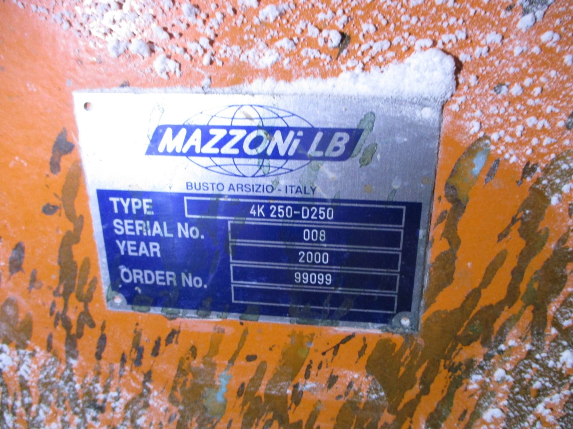 2000 Mazzoni Refiner, Model Dx-B-250N/He, Twin Screw With Die Face Cutter, Mazzoni | Rig Fee $12000 - Image 8 of 9