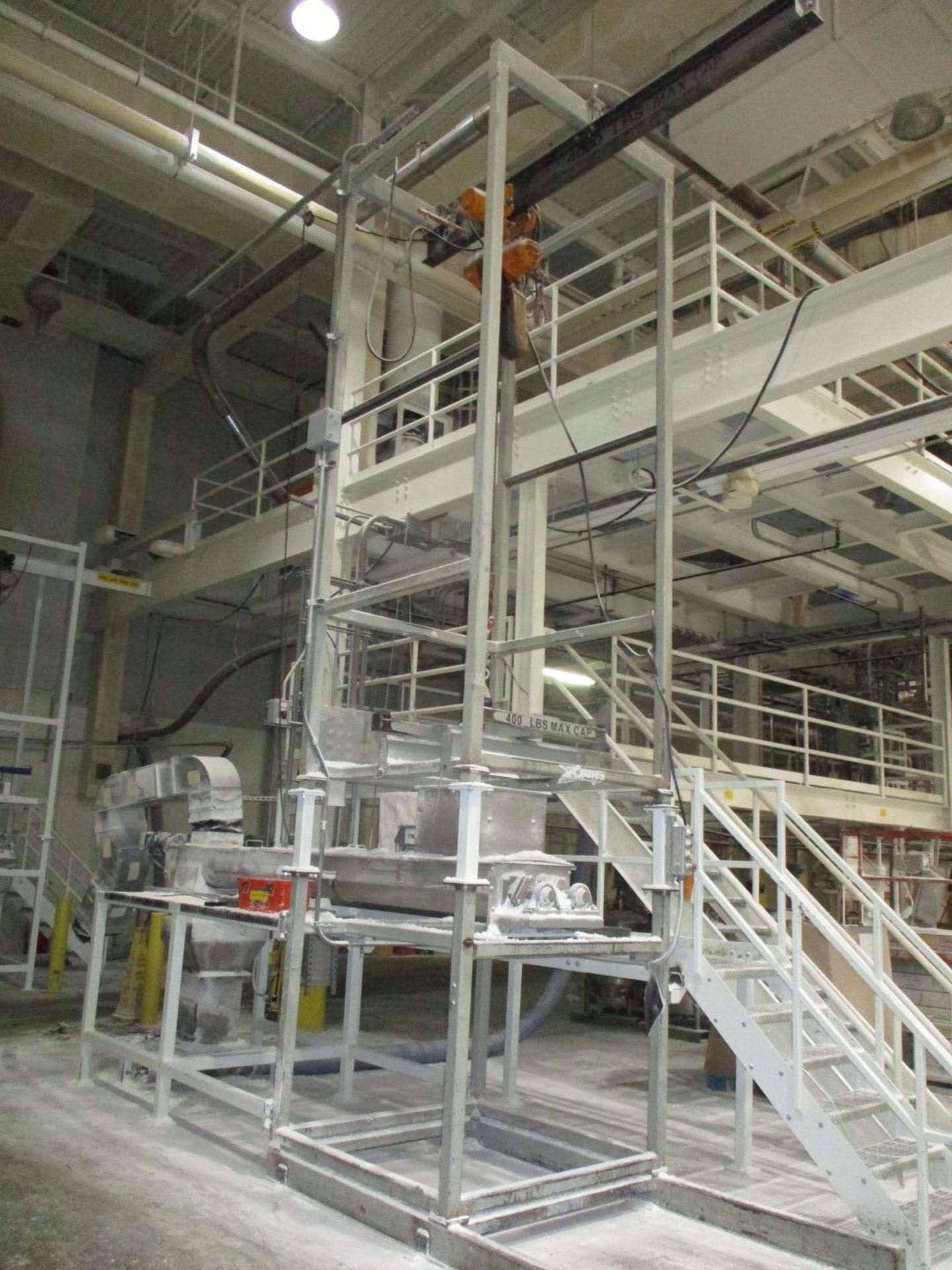 Conveyor Engineering Mfg Bulk Bag Super Sack Unloading Stand, 4000# Electric Hoist, | Rig Fee $3500