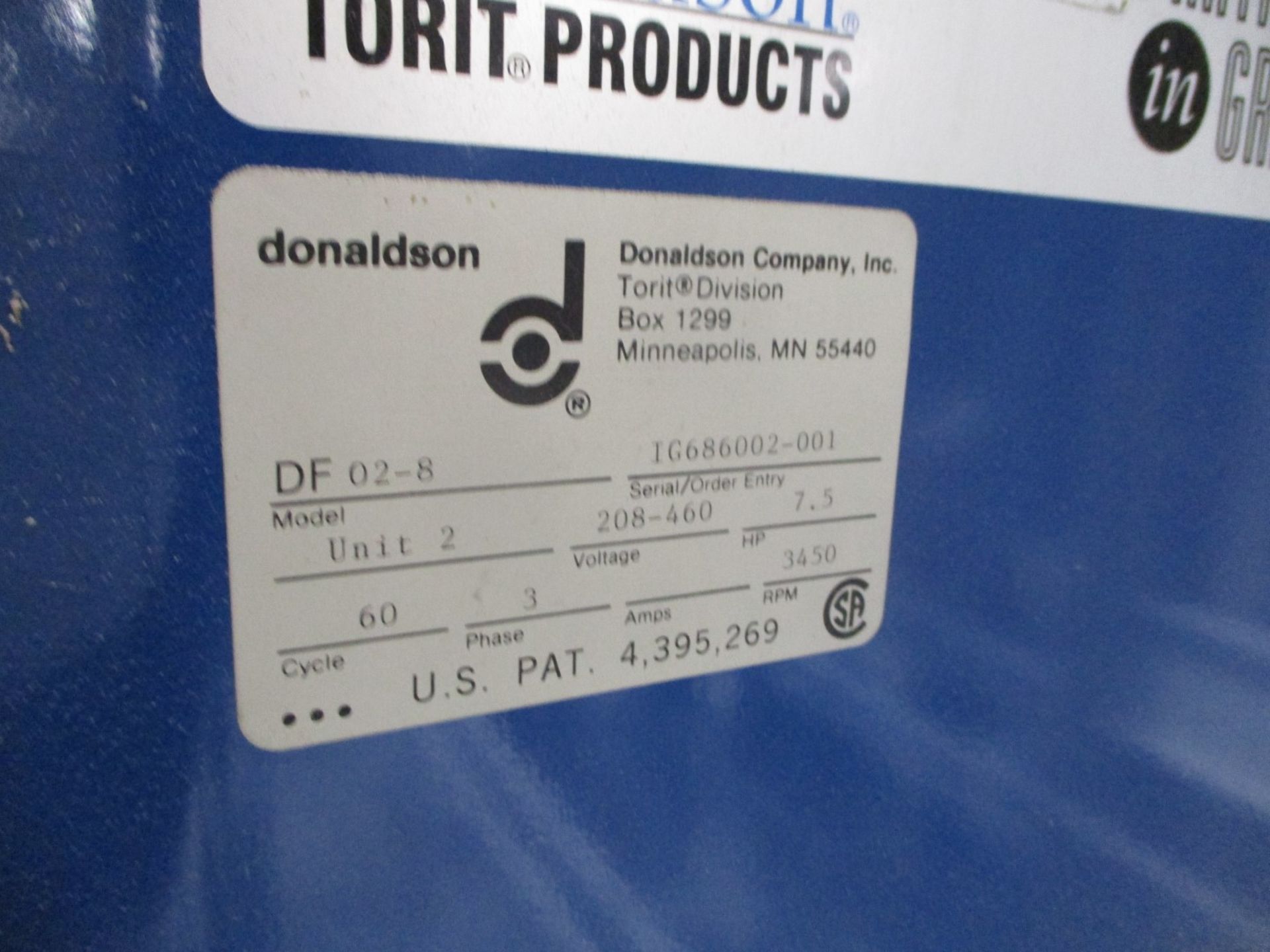 1520 Sq Ft Torit Dust Collector, Model Dfo2-8, With 7.5 Hp Blower, Serial# Ig686002 | Rig Fee $1200 - Image 2 of 4