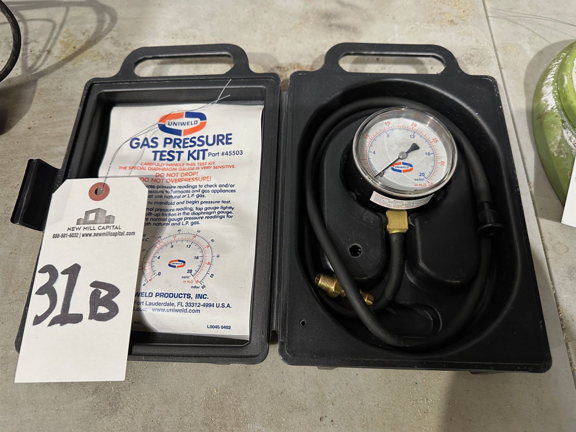 Uniweld Gas Pressure Test Kit | Rig Fee $25