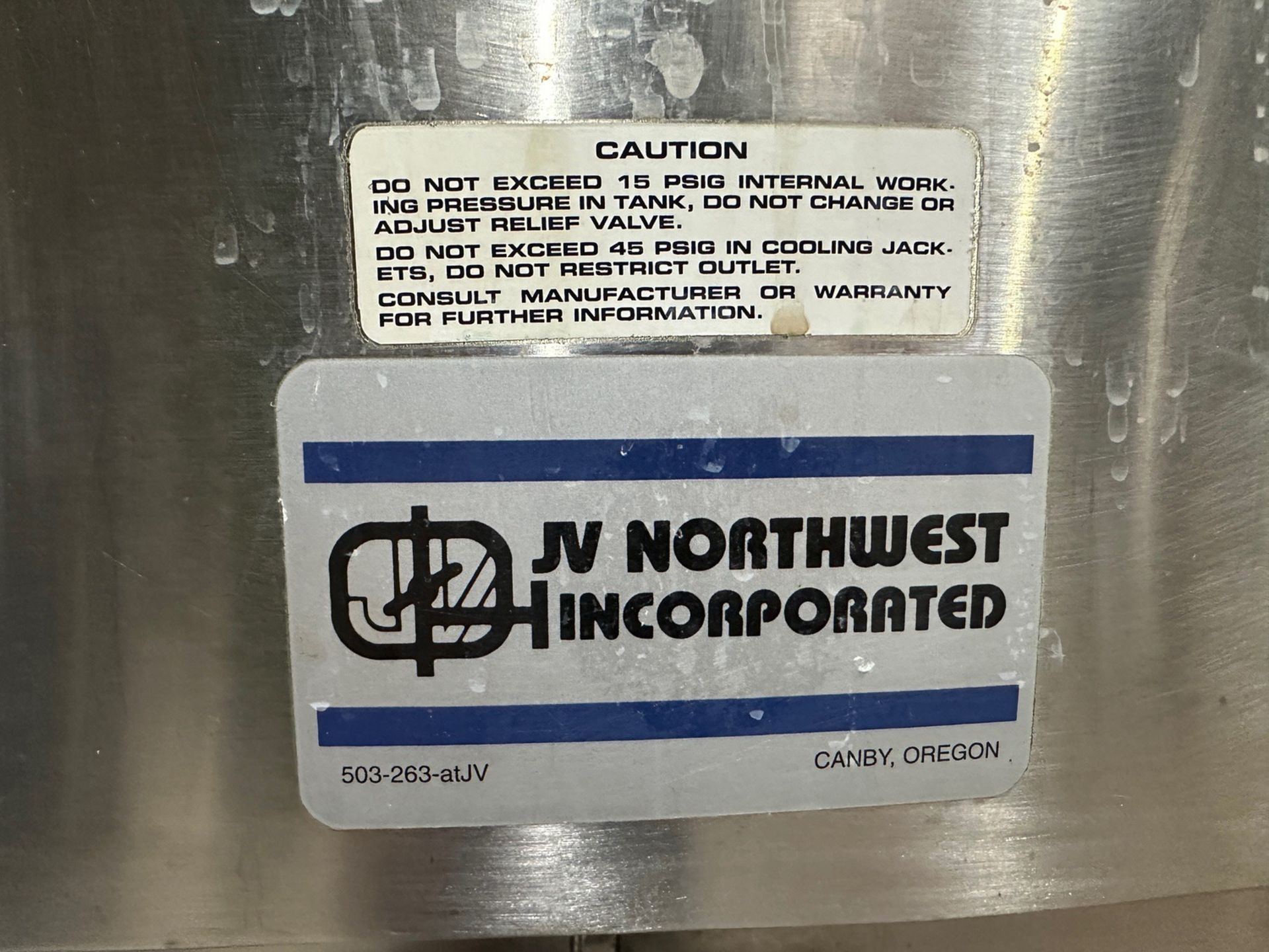 JVNW 30 BBL Stainless Steel Narrow Lager Fermentation Tank - Cone Bottom Glycol Jac | Rig Fee $1250 - Bild 3 aus 5