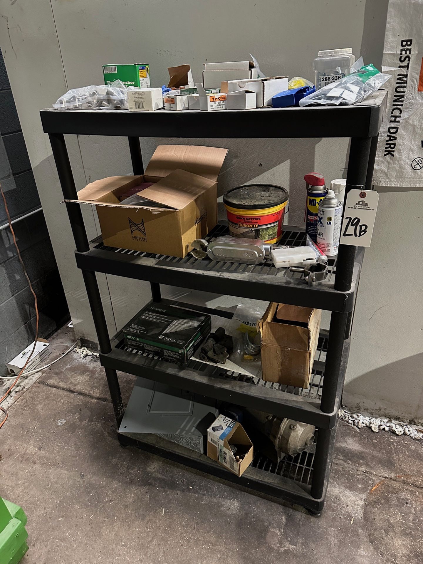 Shelving Unit with Assorted Maintenance Supplies (Approx. 18" x 3' x 56" O.H.) | Rig Fee $75
