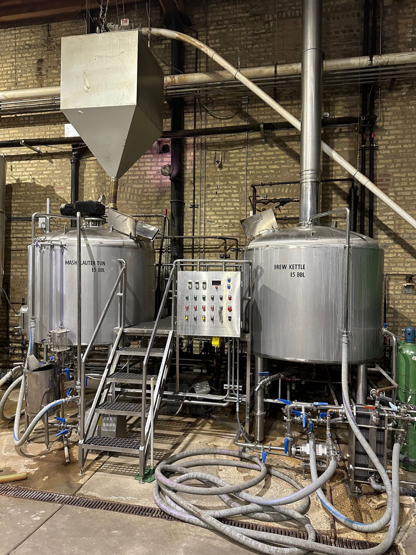 15 BBL 2-Vessel Stainless Steel Brewhouse with Mash/Lauter Tun (Approx. 5'6" Diamet | Rig Fee $4000