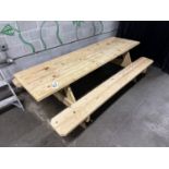 Heavy Duty Wooden Picnic Table (Approx. 28" x 8' Tabletop with 5' x 8' Footprint) | Rig Fee $60