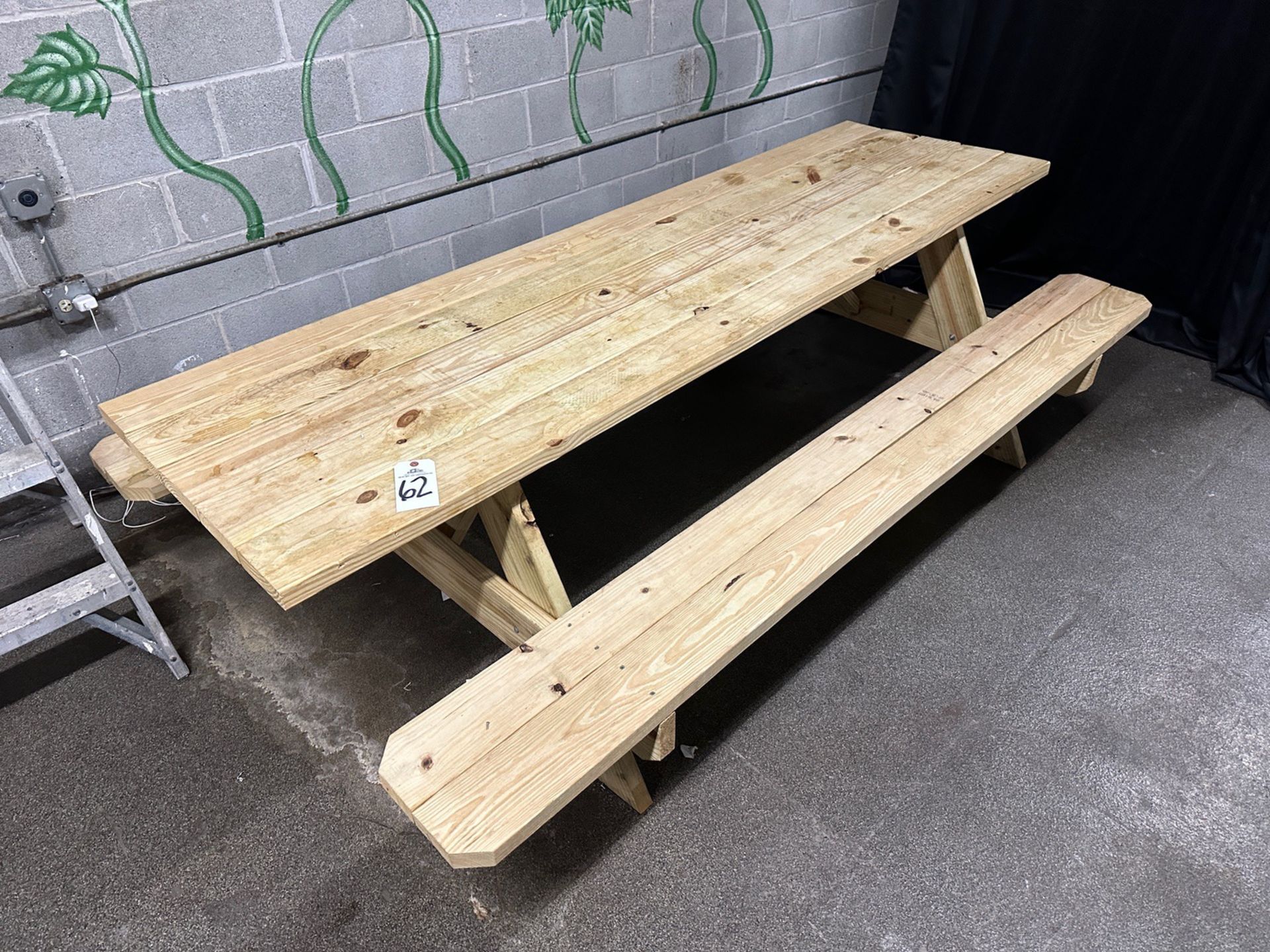 Heavy Duty Wooden Picnic Table (Approx. 28" x 8' Tabletop with 5' x 8' Footprint) | Rig Fee $60