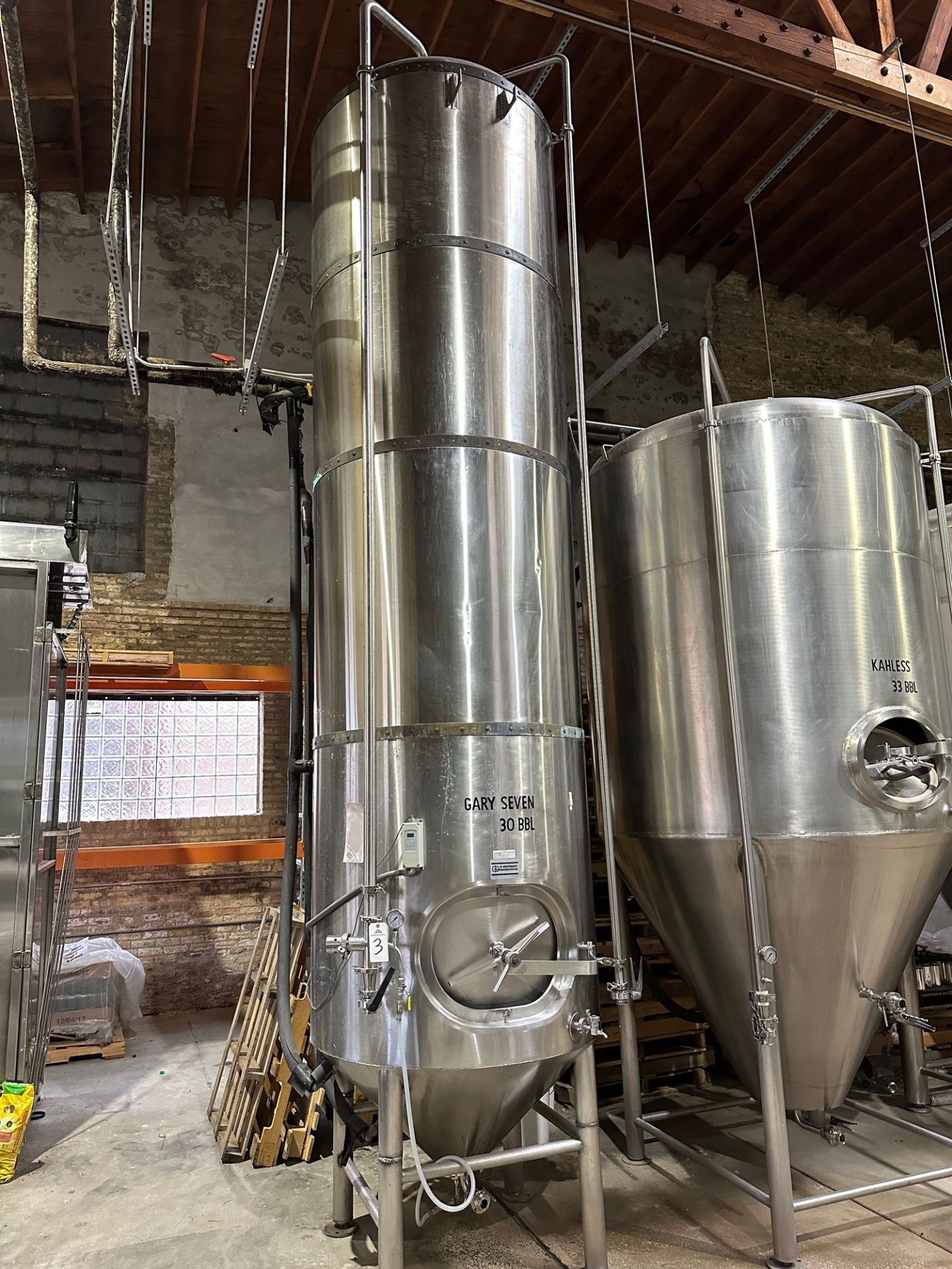JVNW 30 BBL Stainless Steel Narrow Lager Fermentation Tank - Cone Bottom Glycol Jac | Rig Fee $1250