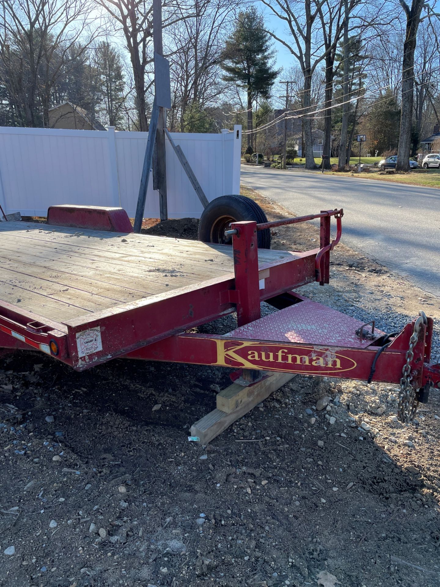 2013 Kaufman Wood Deck Trailer, Tandem Axle, Ramp 14K Load, VIN# 5VGFD2027EL00409(BILL OF SALE ONLY)