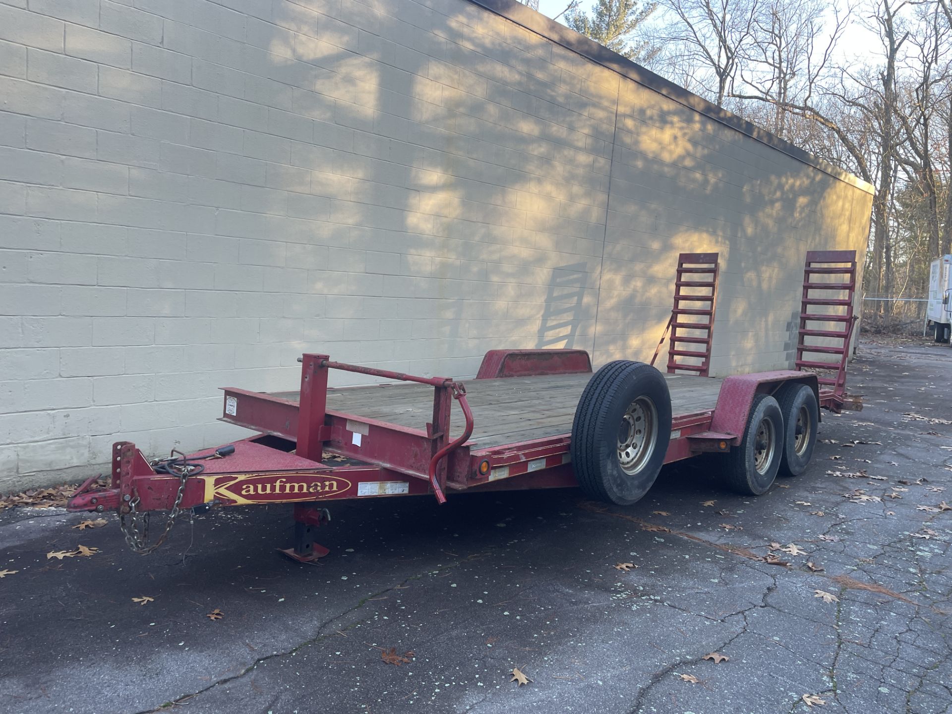 2013 Kaufman Wood Deck Trailer, Tandem Axle, Ramp 14K Load, VIN# 5VGFD2027EL00409(BILL OF SALE ONLY) - Image 4 of 11