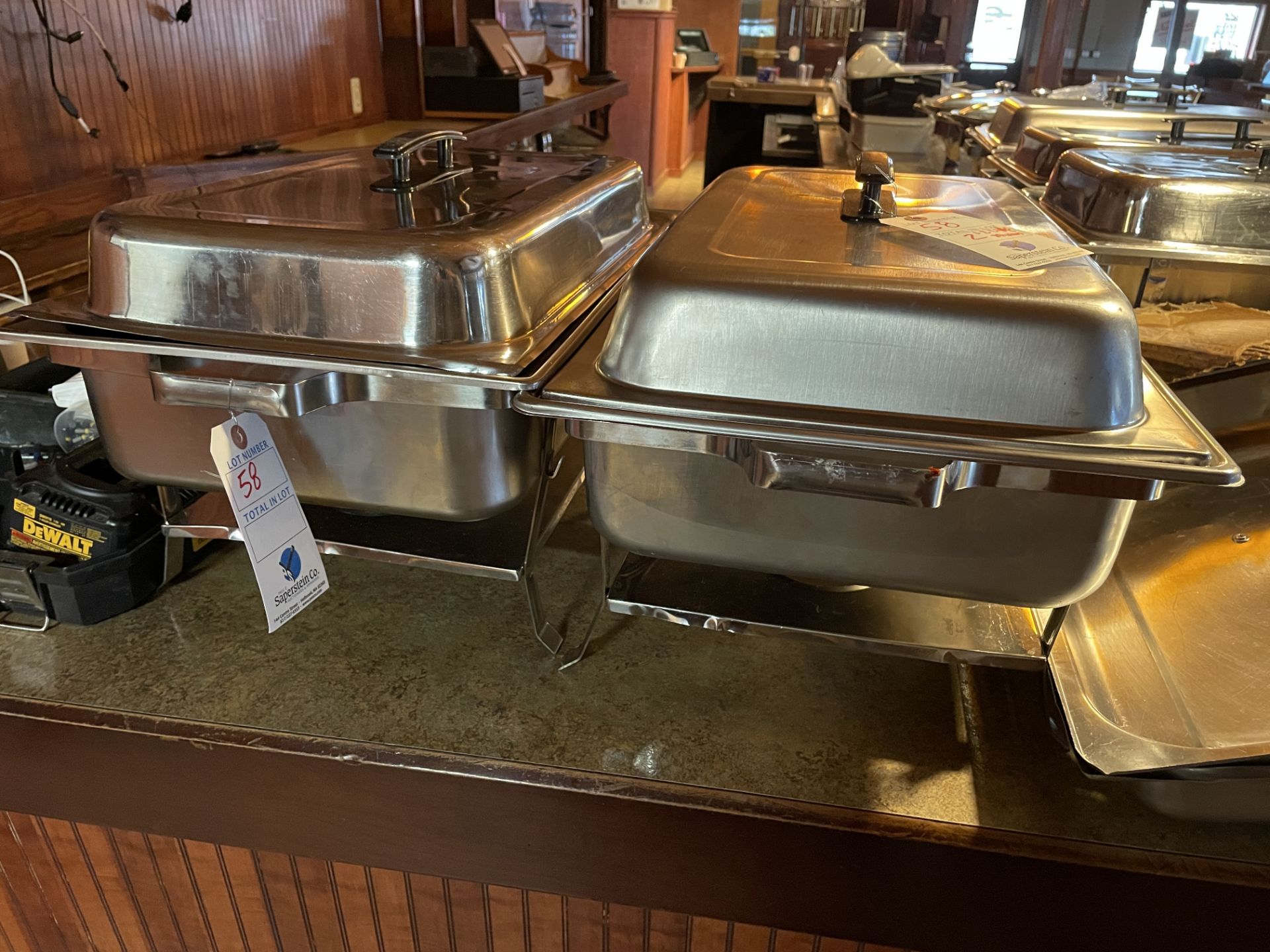 (2) Chafing Dishes w/Cover, Spare Lids & New Sternos