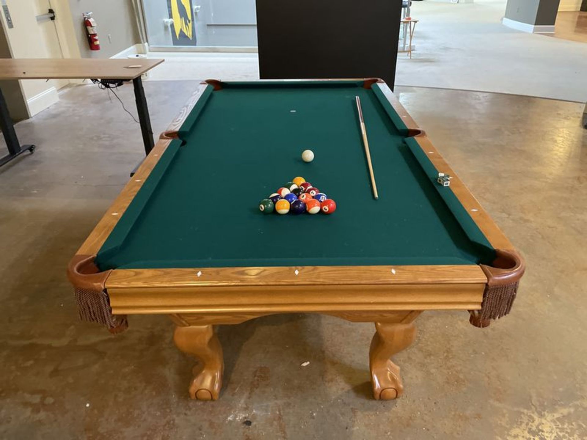 Contender by Brunswick Pool Table approx. 8' w/ Balls, Sticks, and Rack - Image 3 of 5