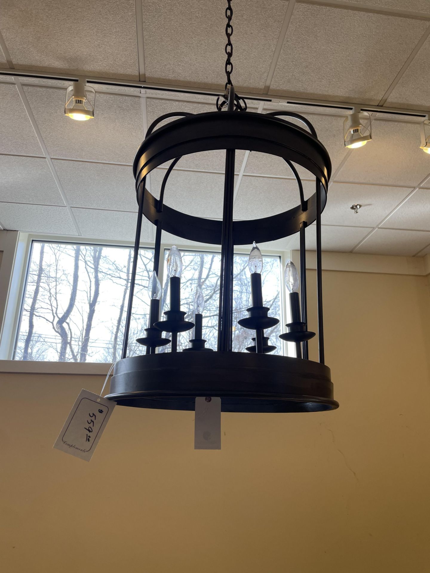 6 Bulb Oil Bonze Hanging light ( Retail $559) - Image 2 of 2