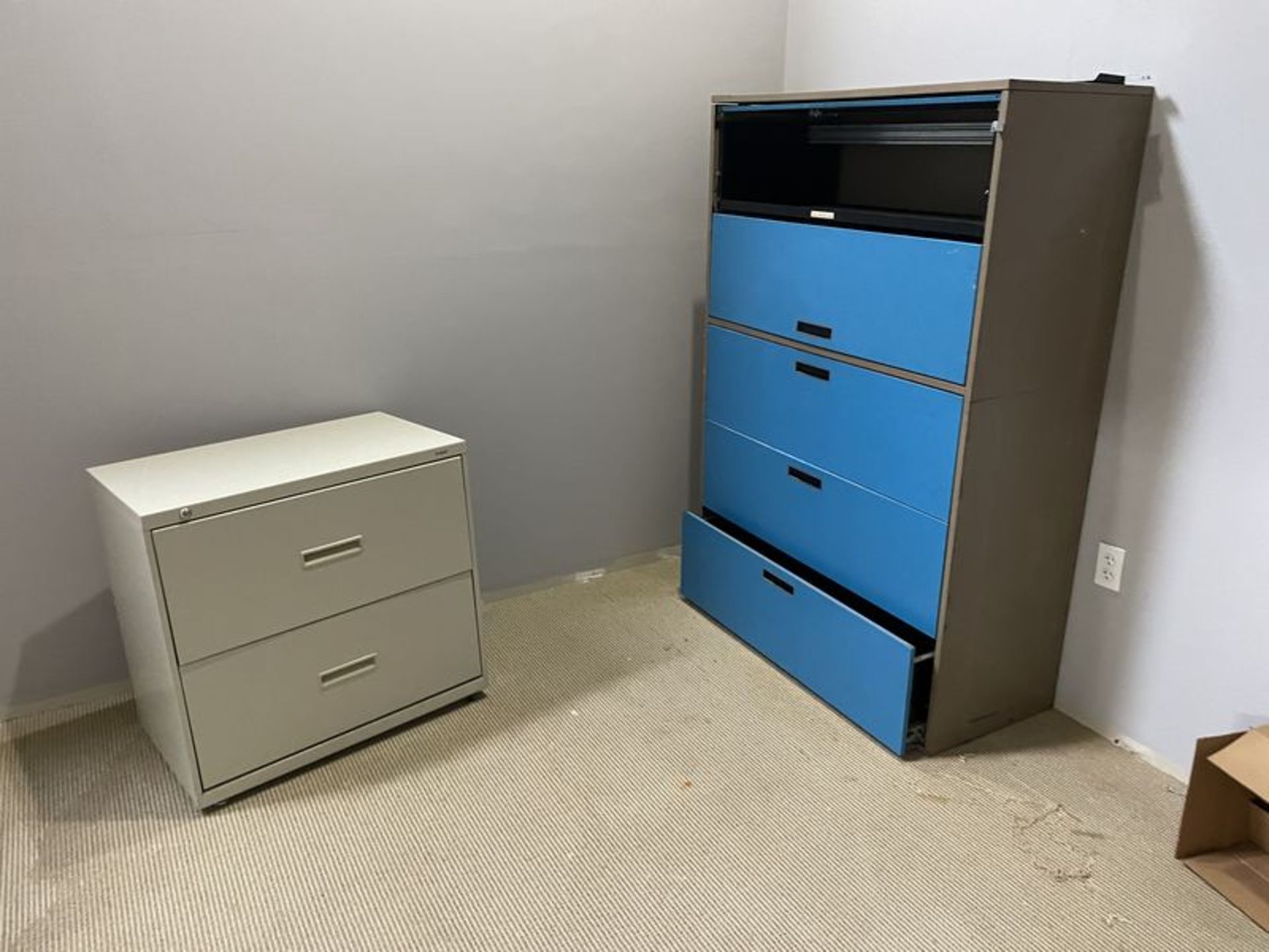 (Lot) Office C/O: (7) 2 Section Lateral, 5 Section Lateral, 3 Section Lateral, 4 Drawer File, and ( - Image 2 of 2