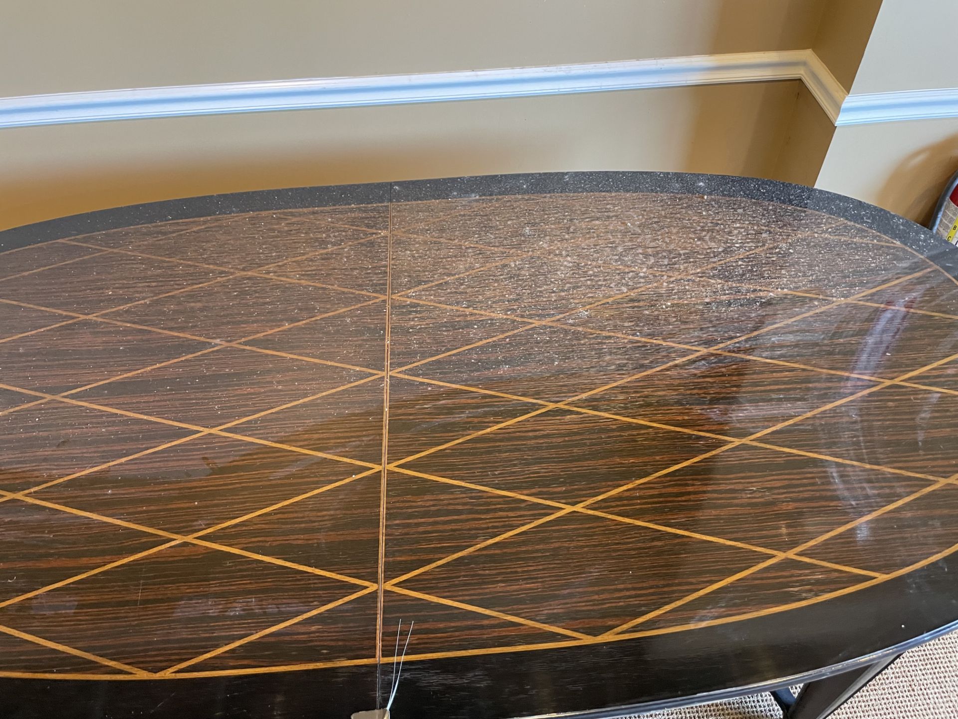 Oval Wood Dining Table, Top needs Refinishing, 90"x 44"